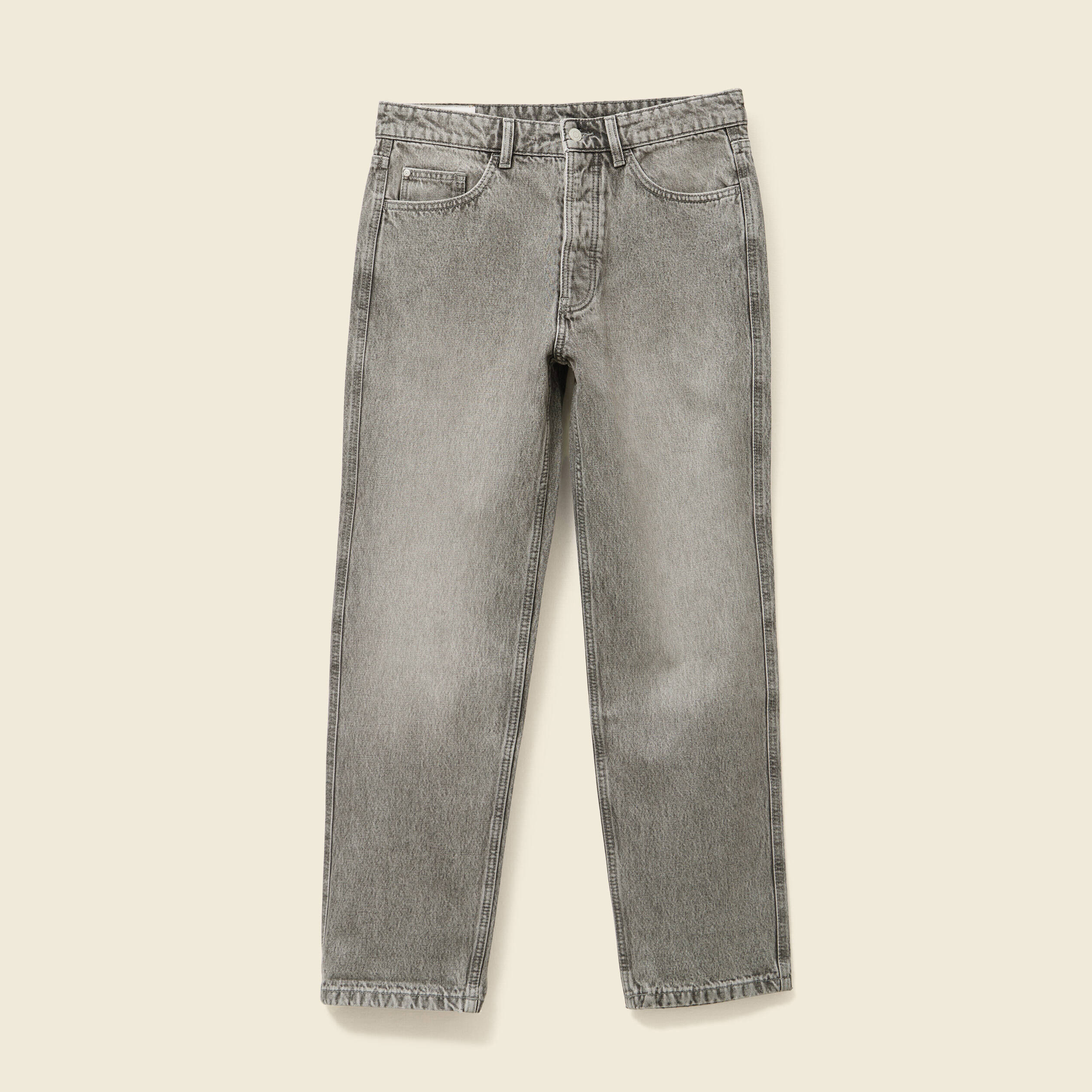 Jeans large relaxed denim gris homme