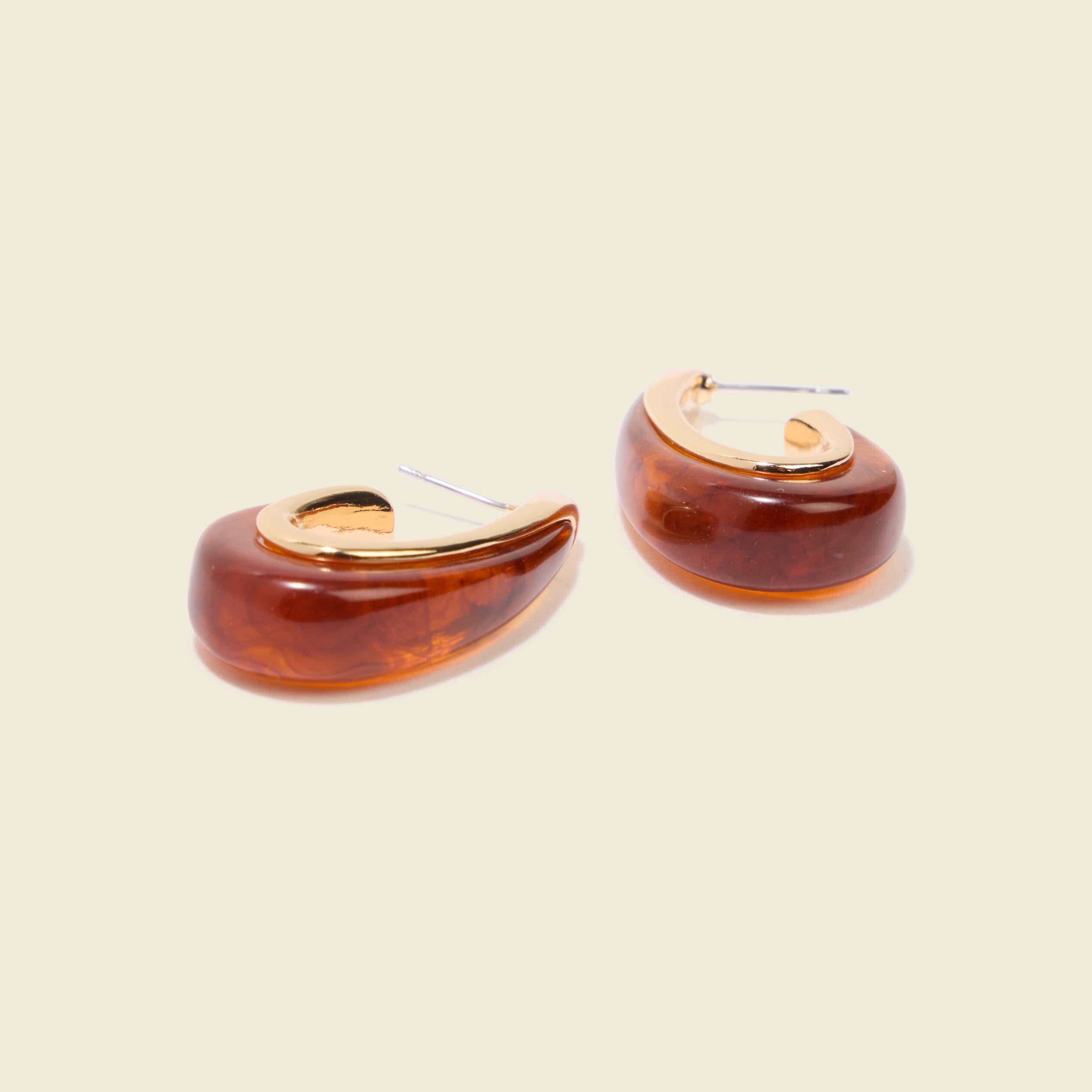 Boucles d'oreilles marron clair femme