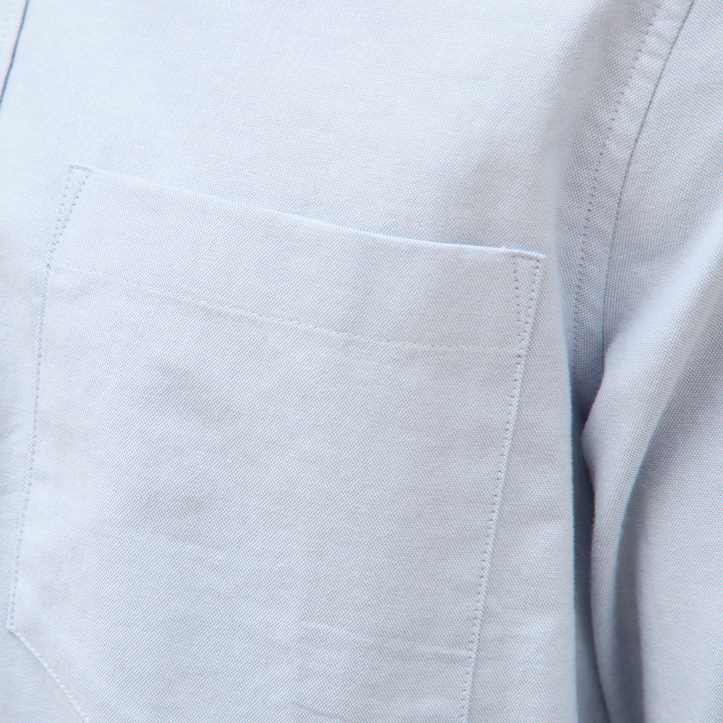Chemise manches longues col am&eacute;ricain bleu gris homme