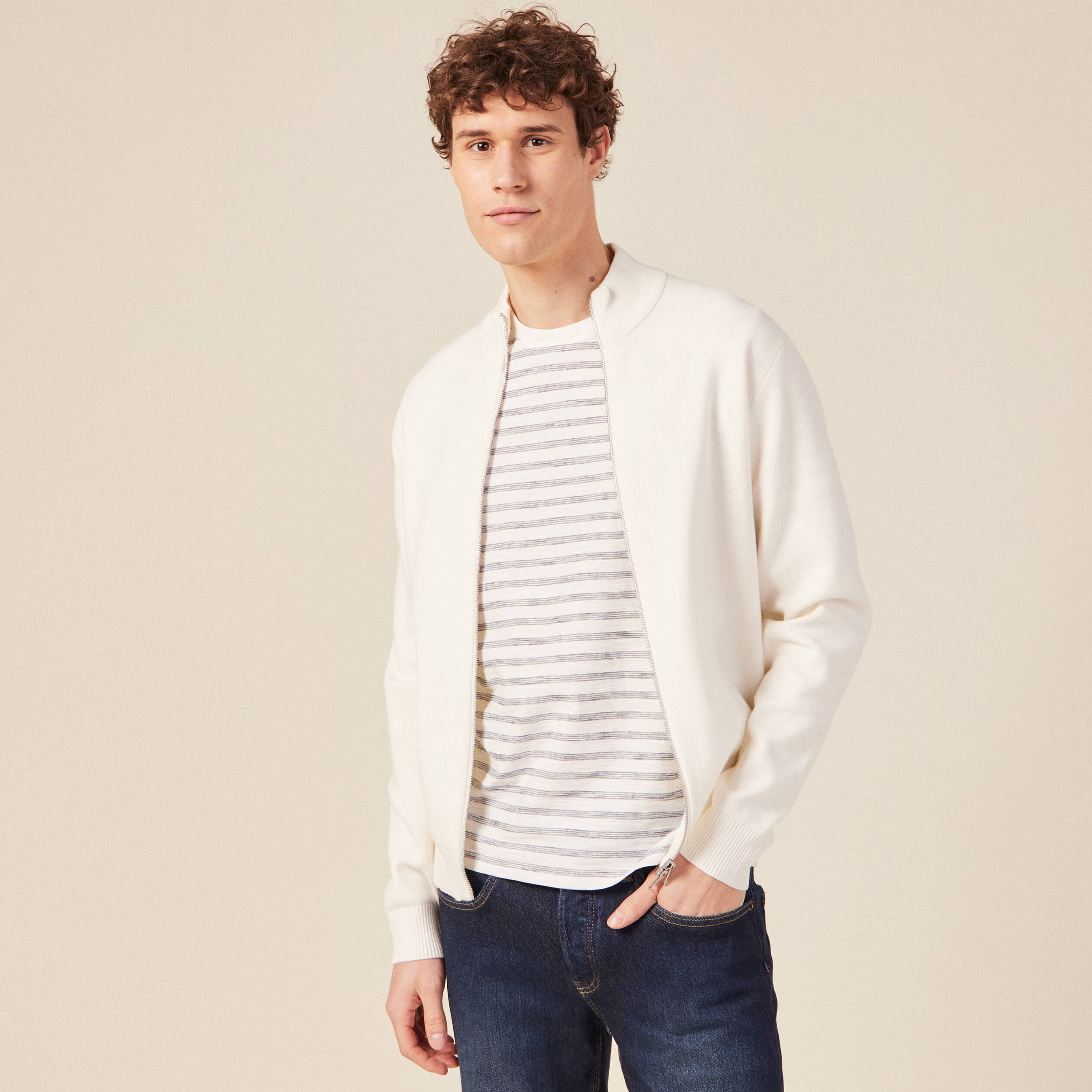 Oxbow Polaire Zippée Mix Matières SOCORRO - Marron