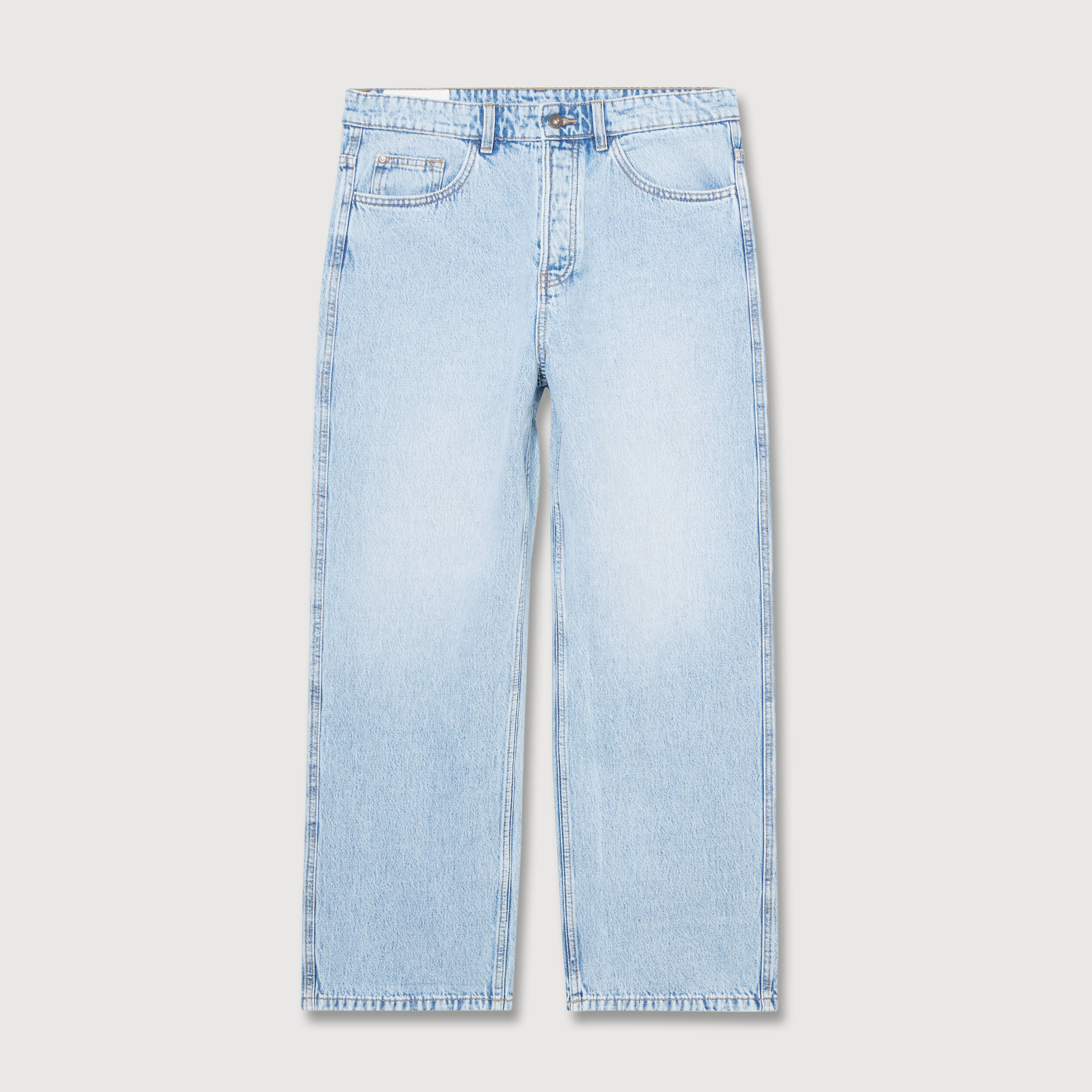 Jeans large 5 poches longueur 32 denim snow bleach homme