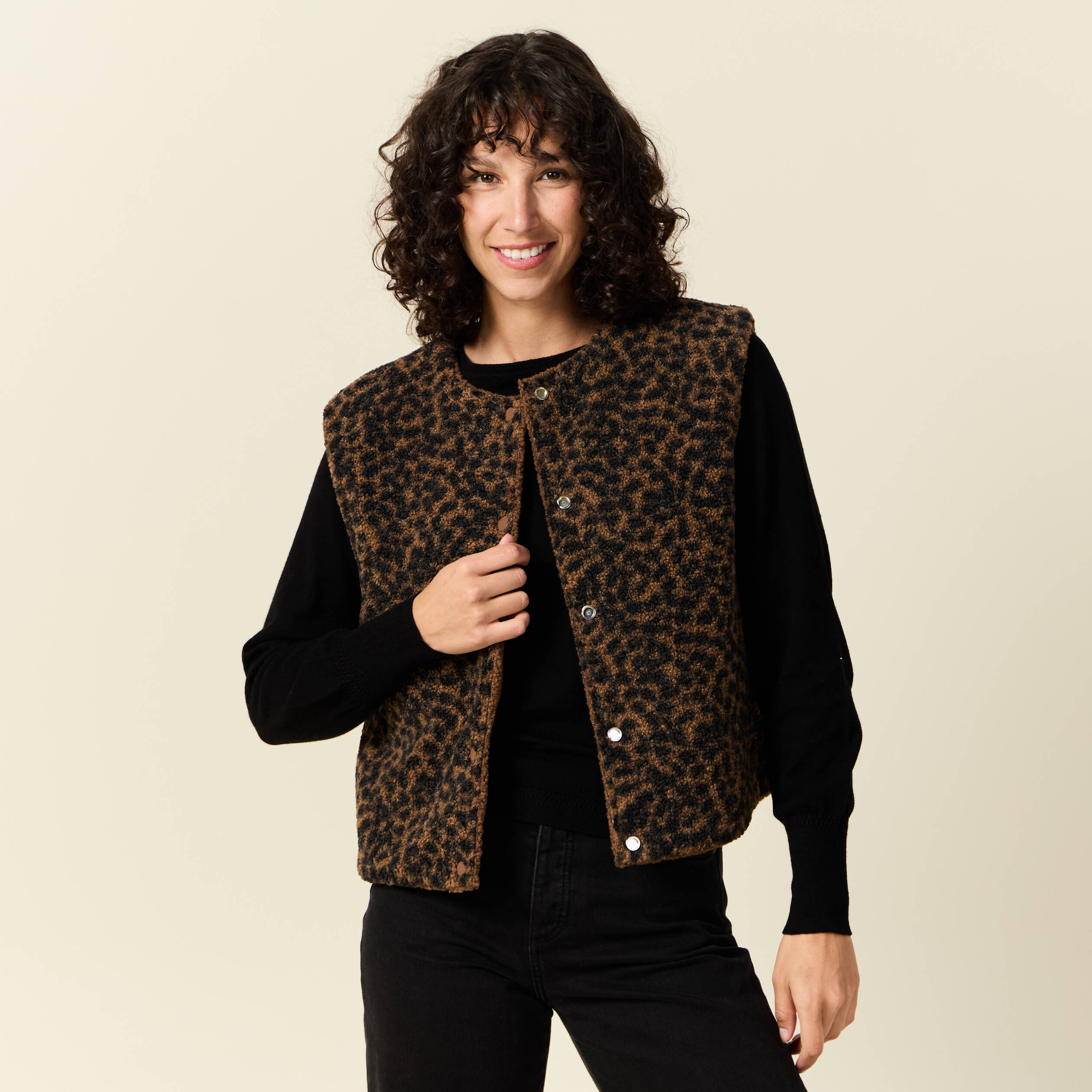 Gilet sans manches réversible camel femme Vibs - Main Image