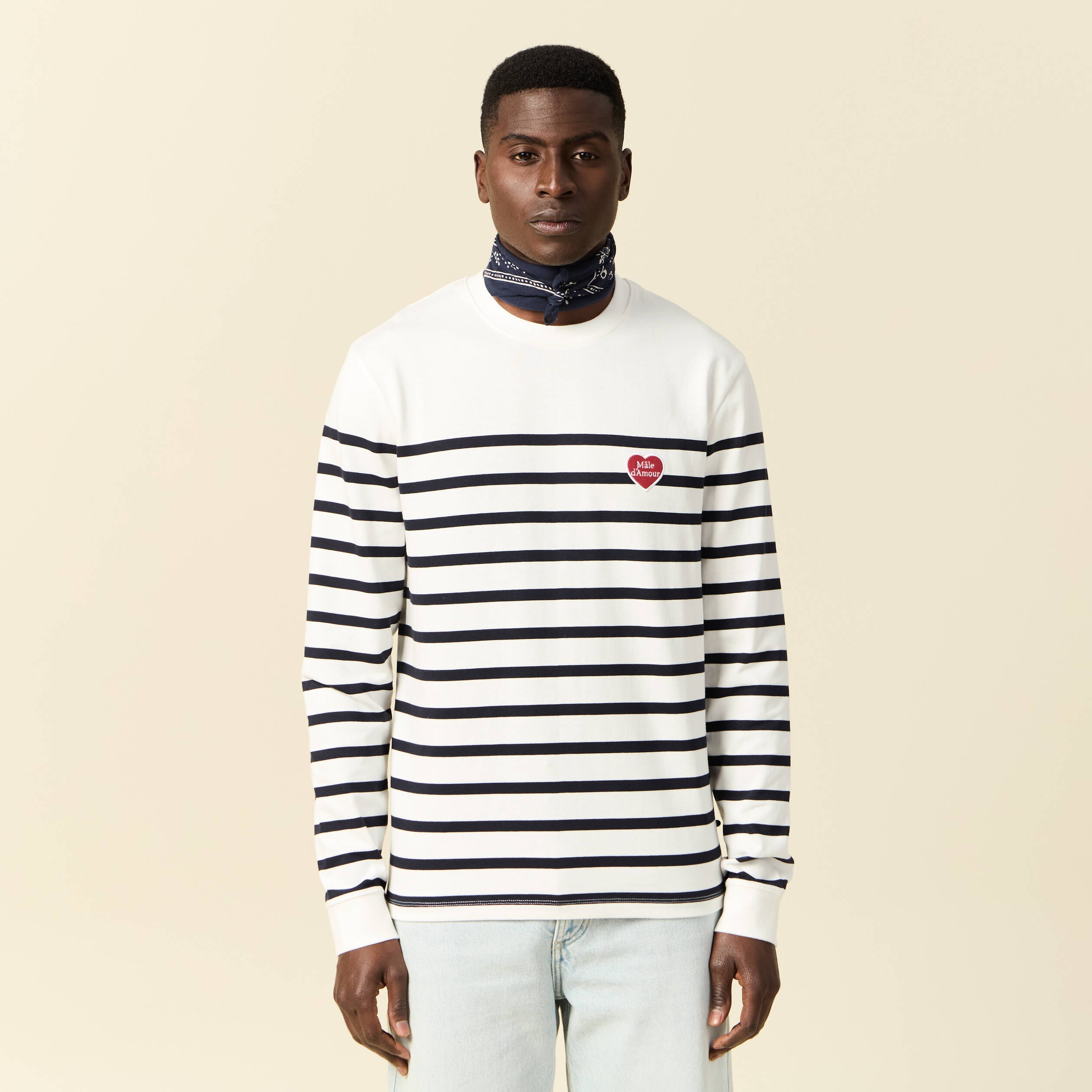 T-shirt manches longues ecru homme