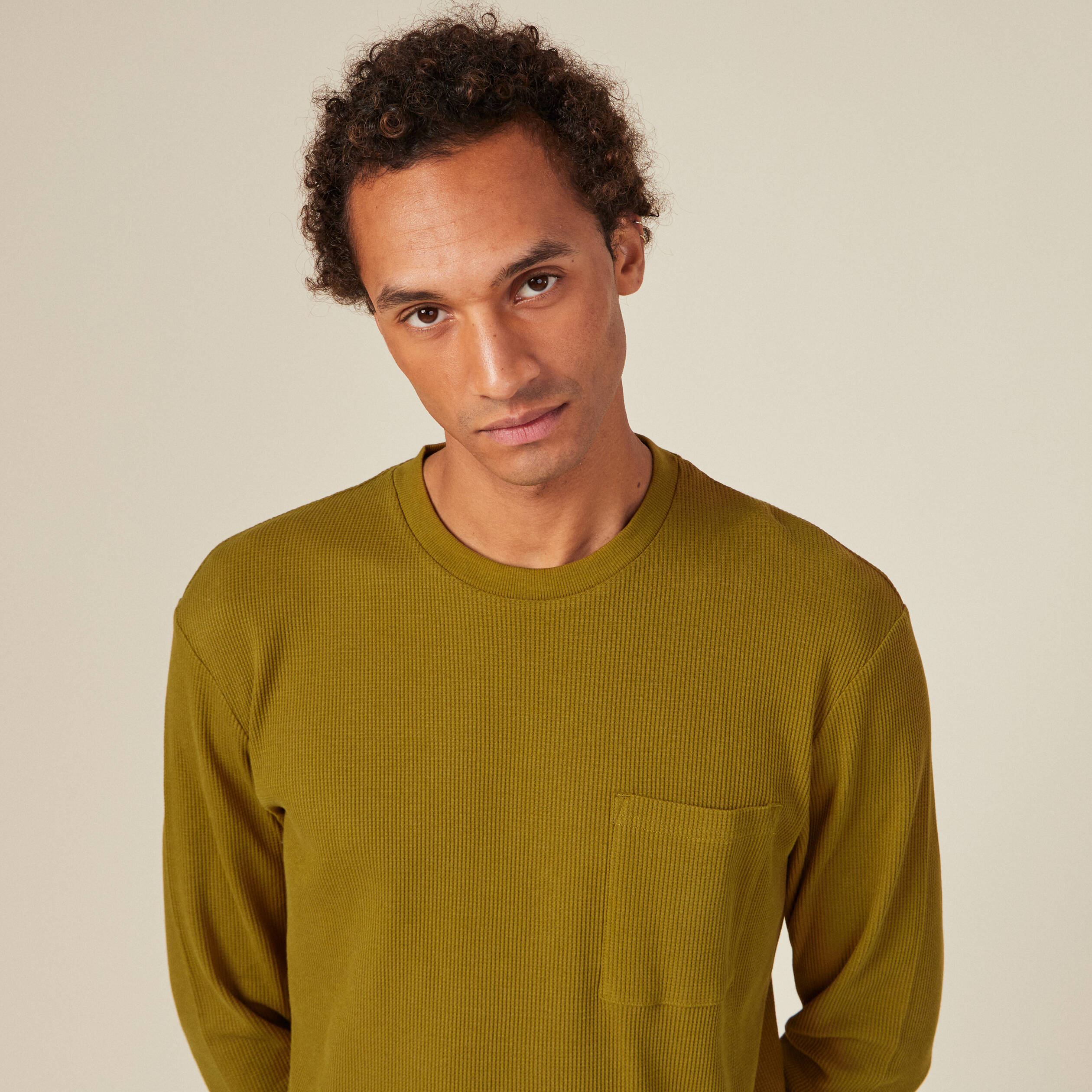 T shirt manche sales longue vert homme