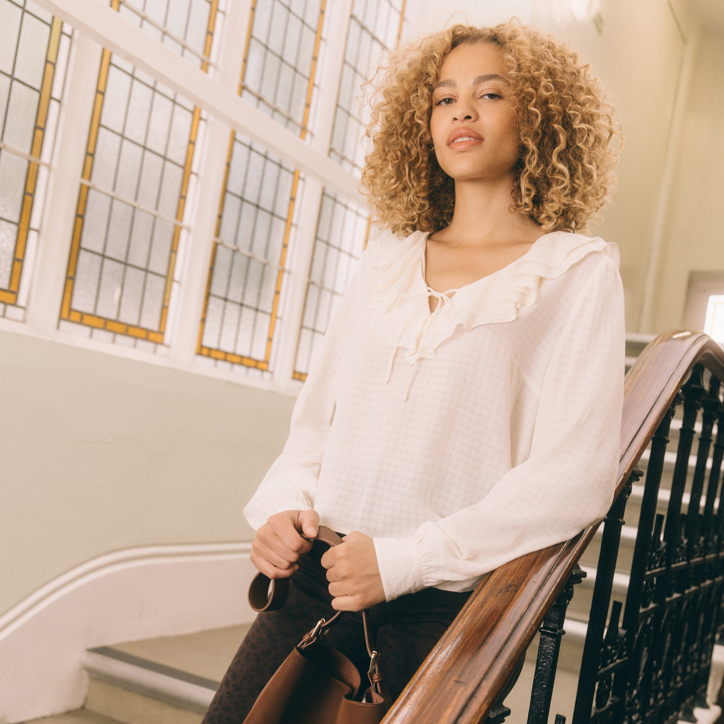 Bonobo Blouse Femme Manches Longues Ecru Femme Bonobo Chemise