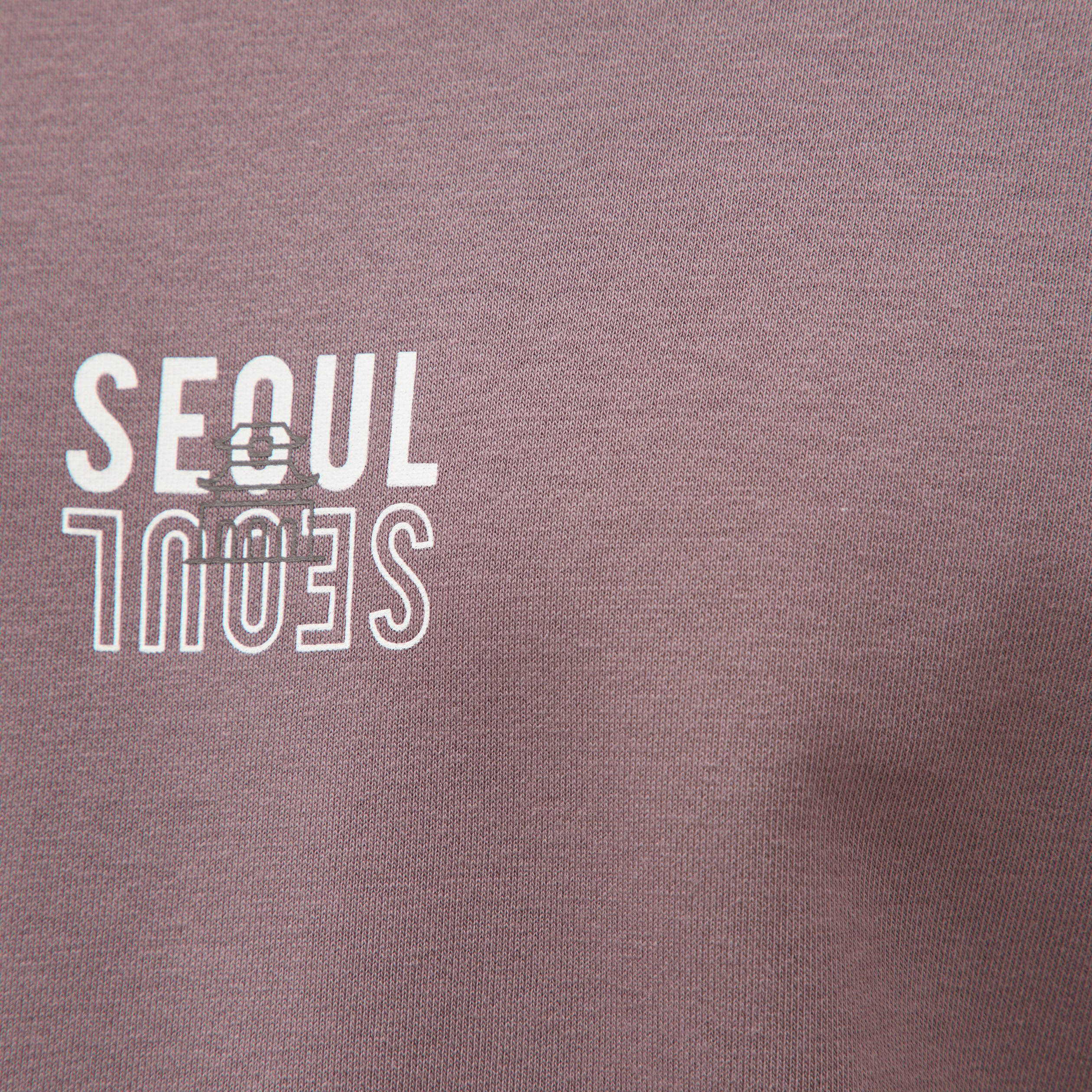 Sweat col rond manches longues mauve homme
