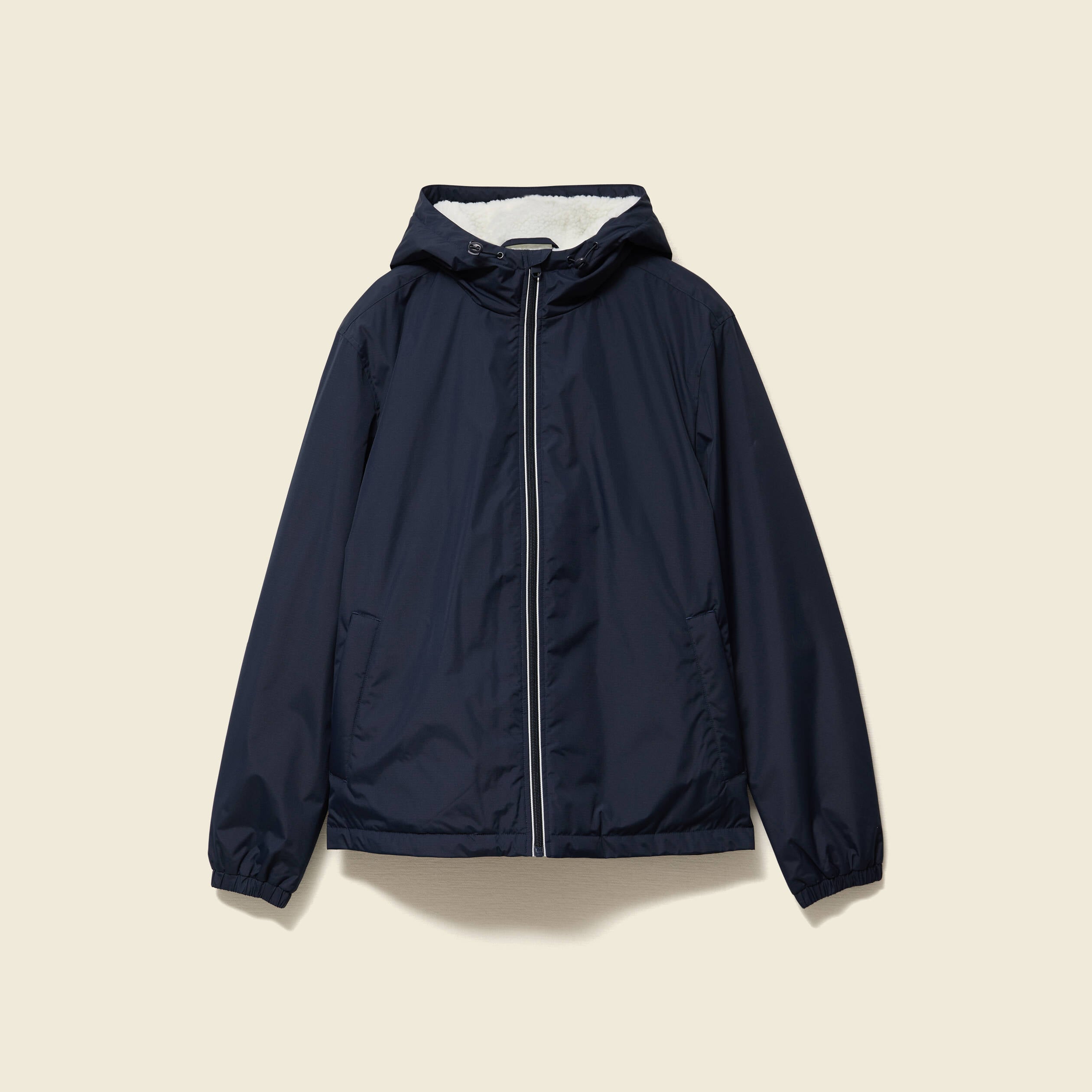 Parka courte droite effet polaire bleu marine homme
