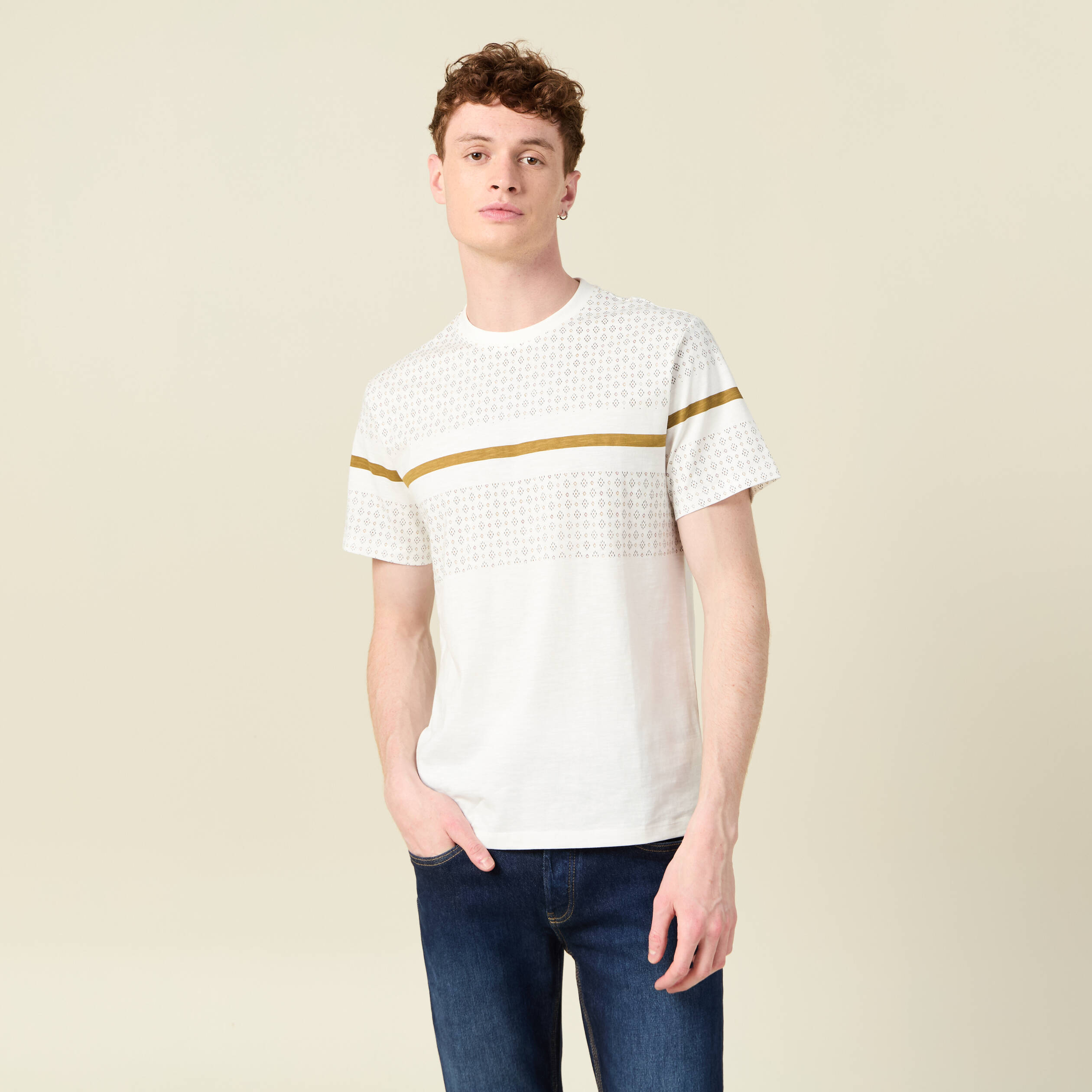 t shirt eco responsable ecru homme T-shirt éco-responsable ecru homme
