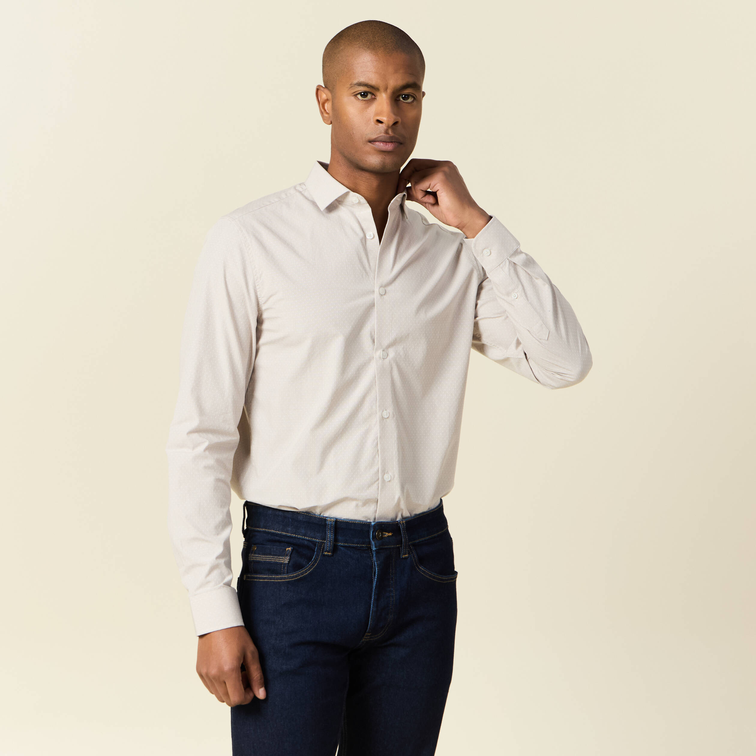 Chemise à Manches Longues Baxboy B-500 Pour Homme – Coupe Cintrée – Col Et Manches Contrastés – 17 Coloris Tendance - 7