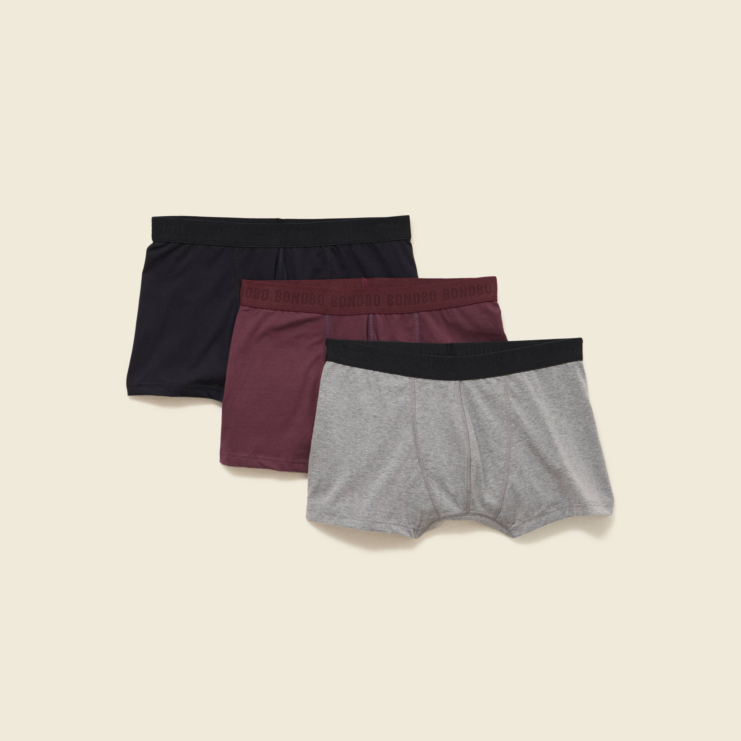Lot de 3 boxers gris fonc&eacute; homme