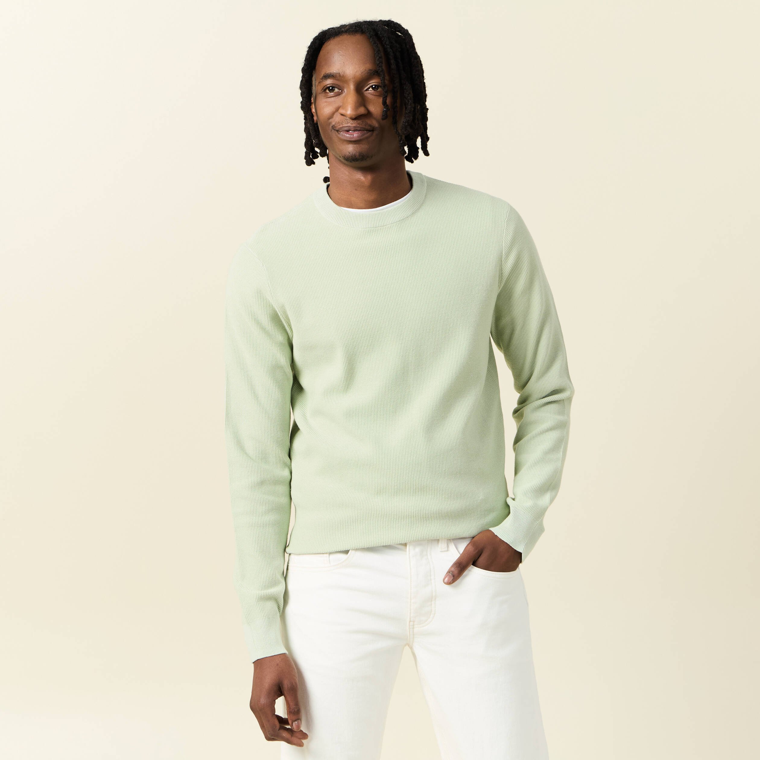 pull eco responsable vert clair homme Pull éco-responsable vert clair homme