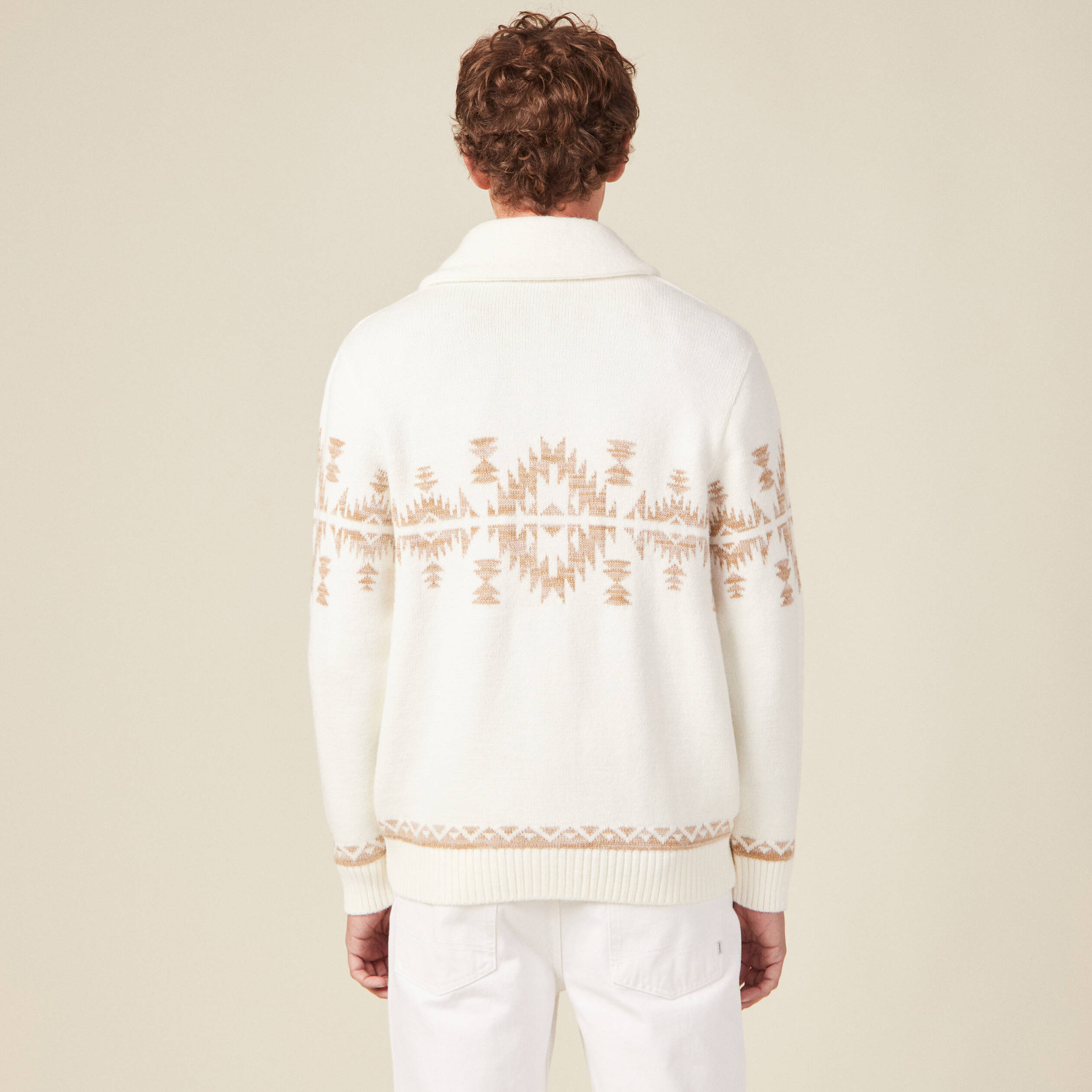 Gilet manches longues ecru homme