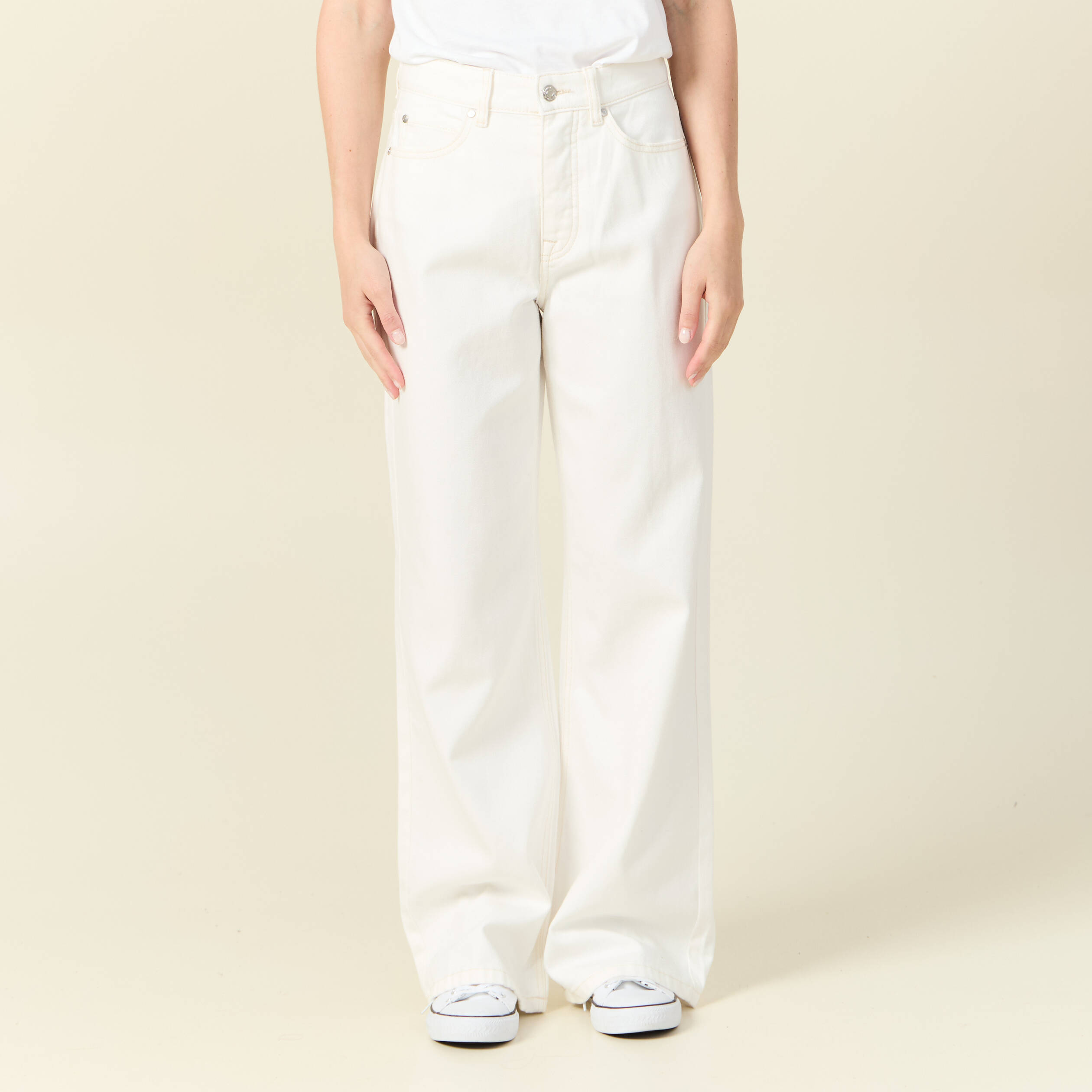 jeans large eco responsable denim blanc femme Jeans large éco-responsable denim blanc femme