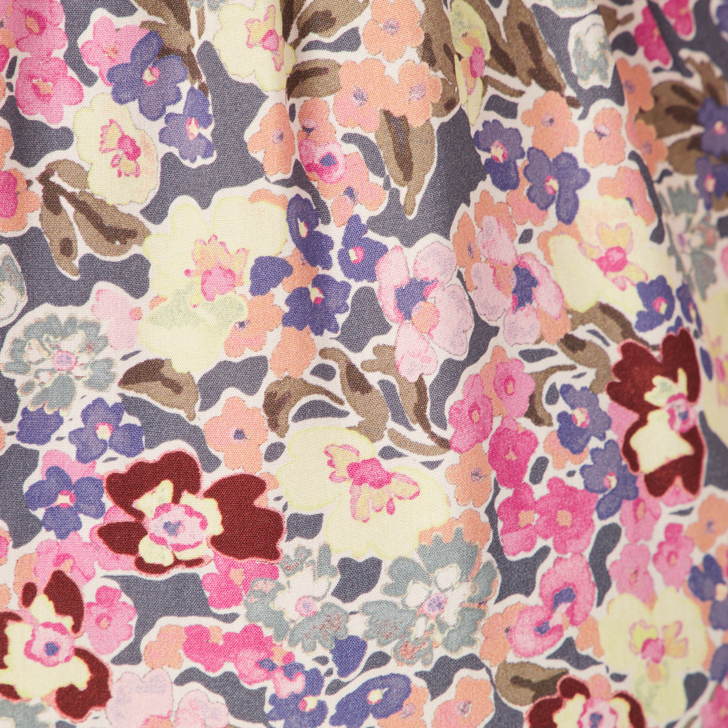 Robe droite froncée multicolore femme