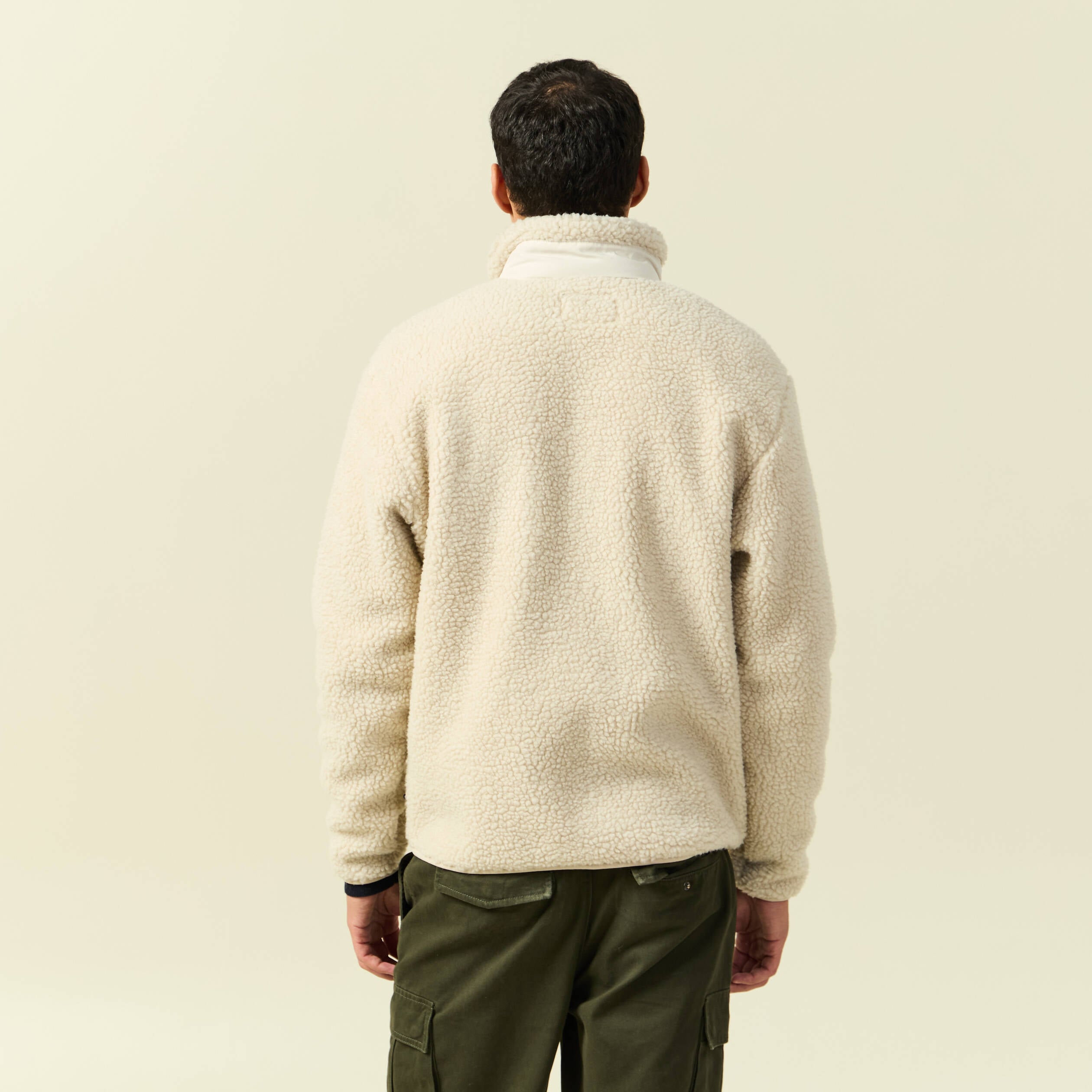 Sweat effet polaire manches longues sable homme