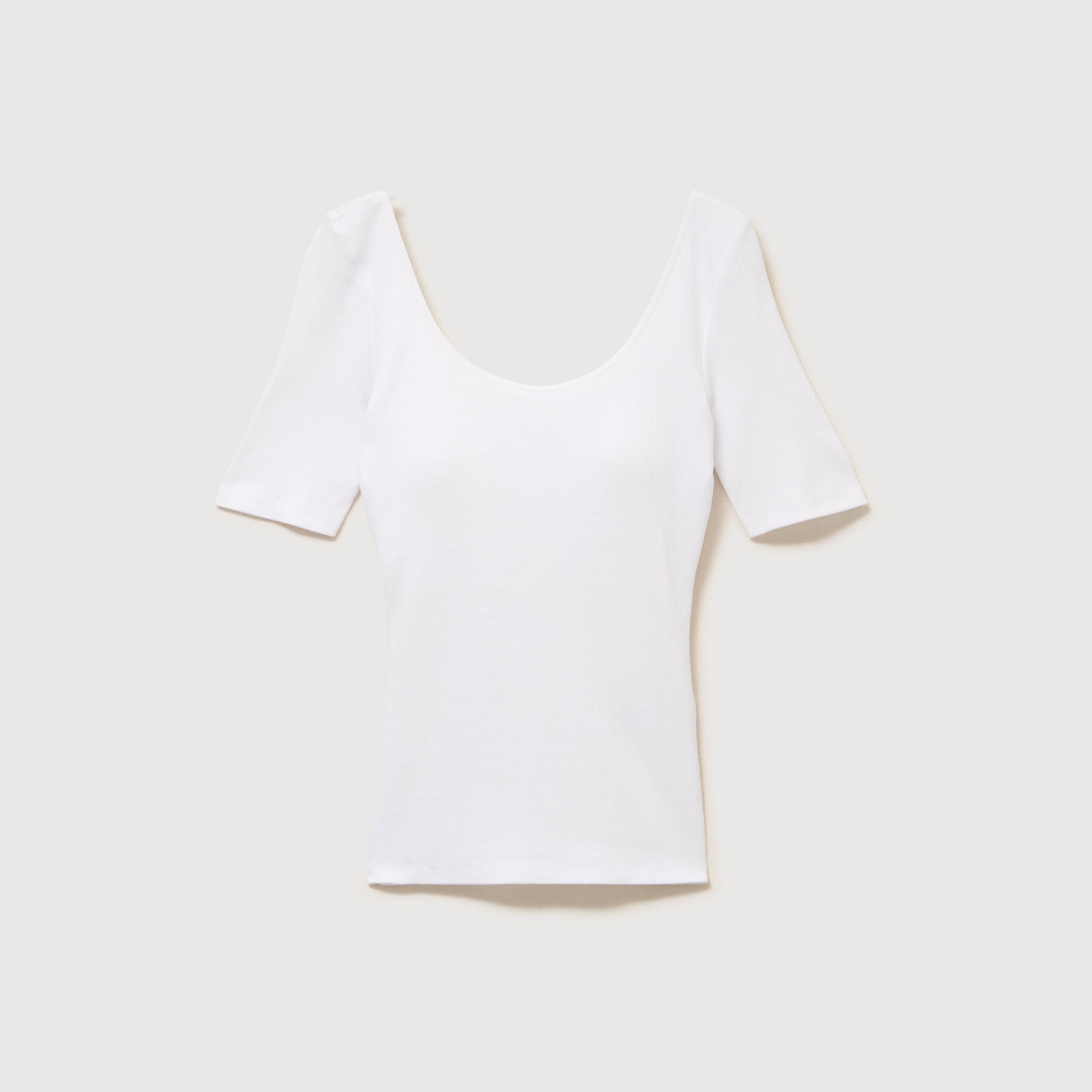 T-shirt ajust&eacute; avec brassi&egrave;re int&eacute;gr&eacute;e blanc femme