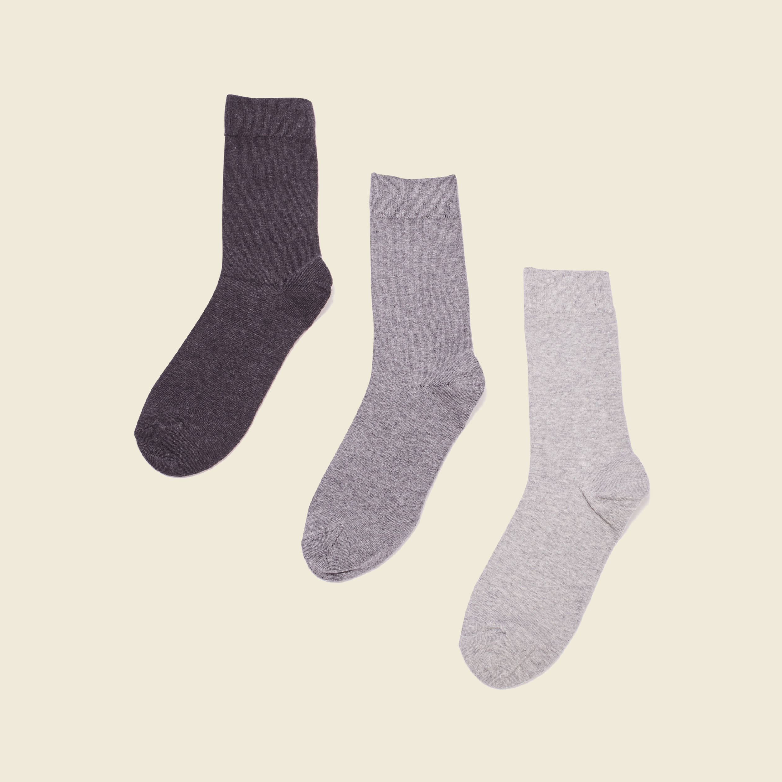 Lot 3 paires de chaussettes homme unies gris clair homme Vibs