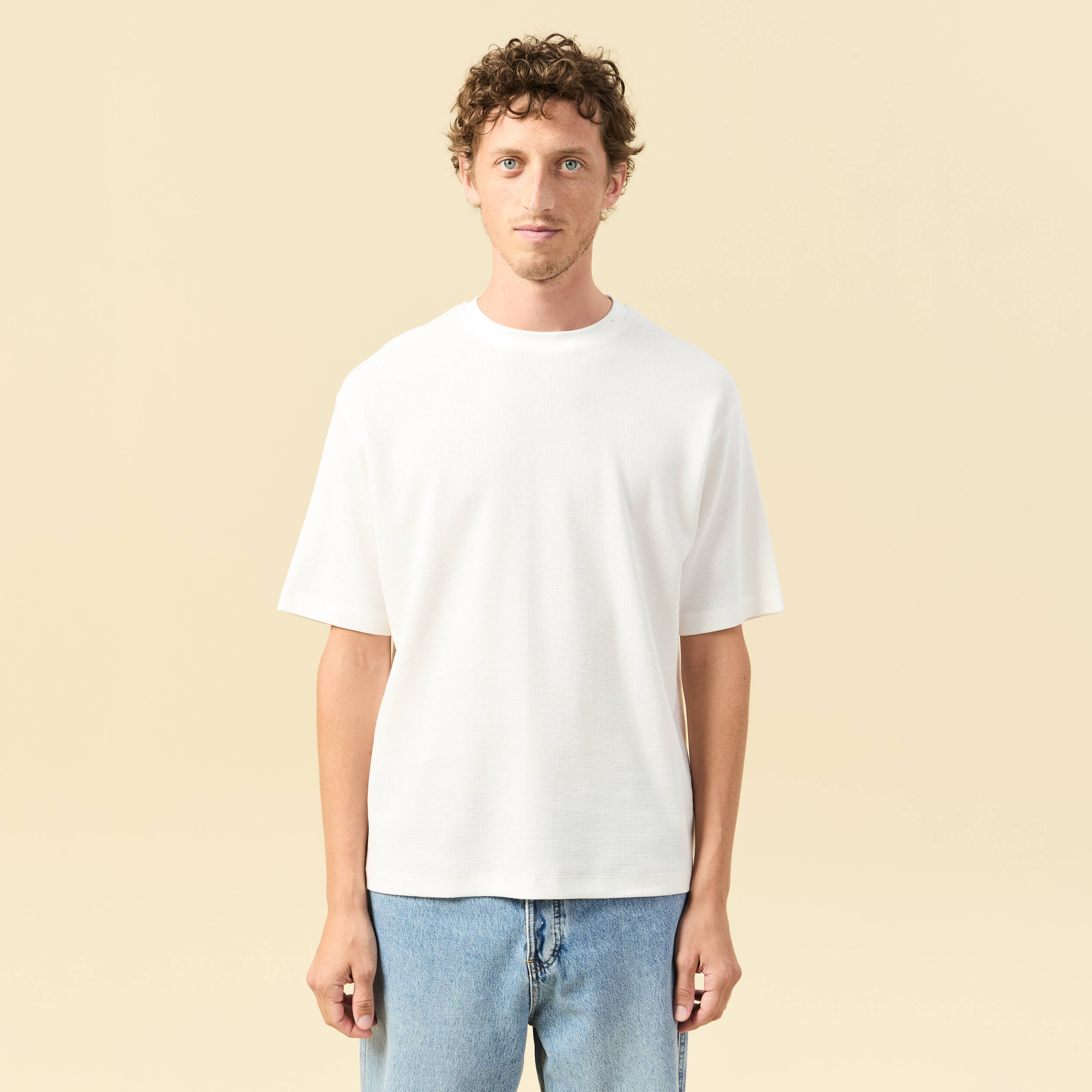 T-shirt en coton ecru homme