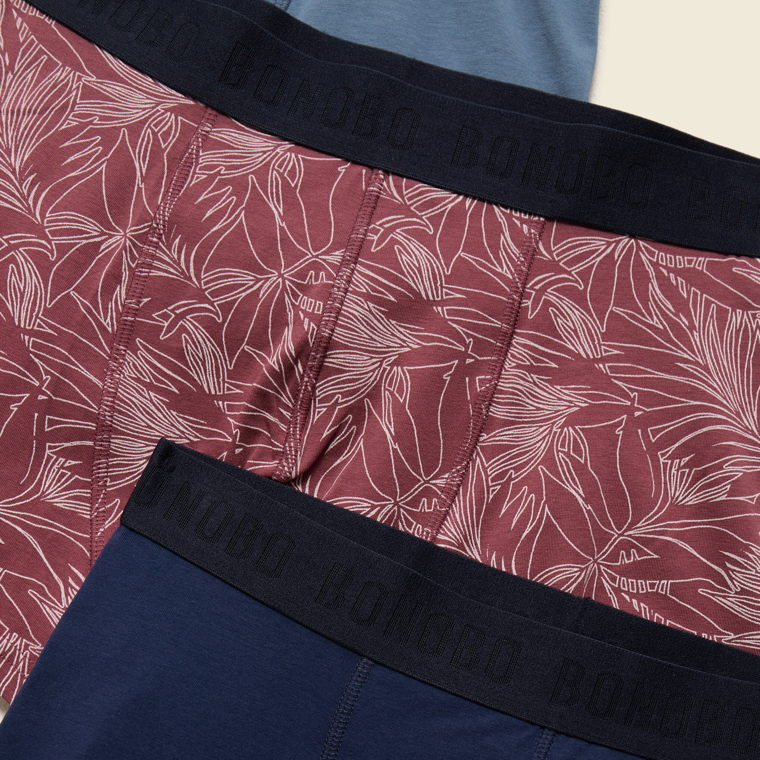 Lot de 5 boxers bleu fonc&eacute; homme
