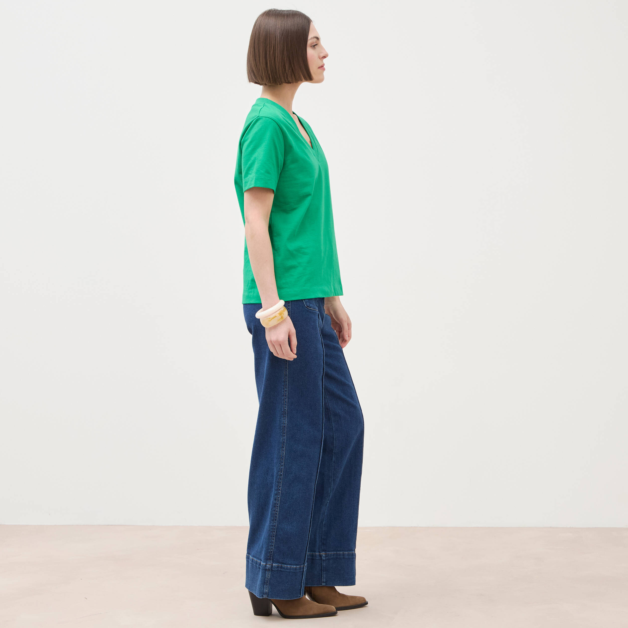 T-shirt manches courtes vert femme
