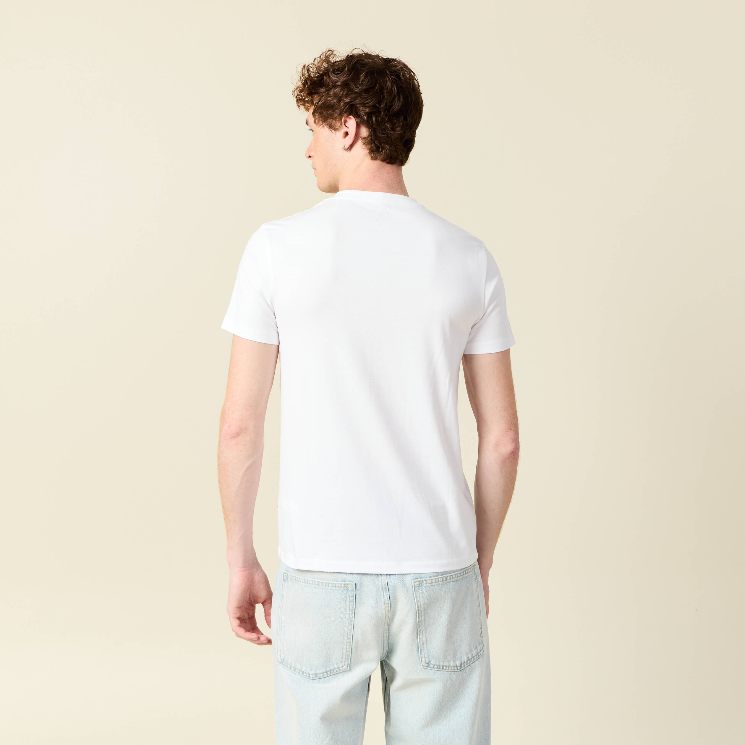 t shirt col v homme instinct blanc homme T-shirt col V homme Instinct blanc homme