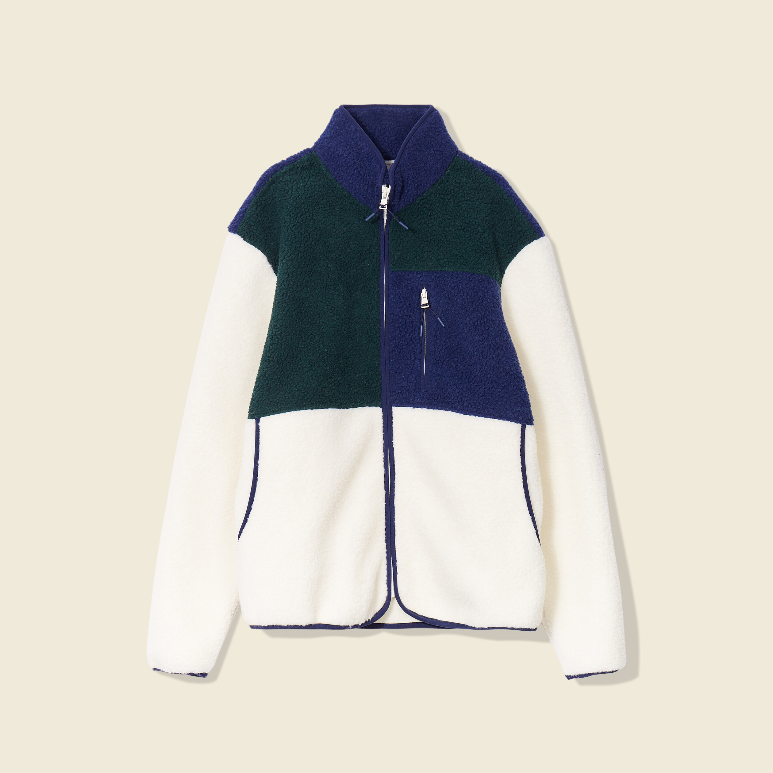 Sweat manches longues zippé vert foncé homme