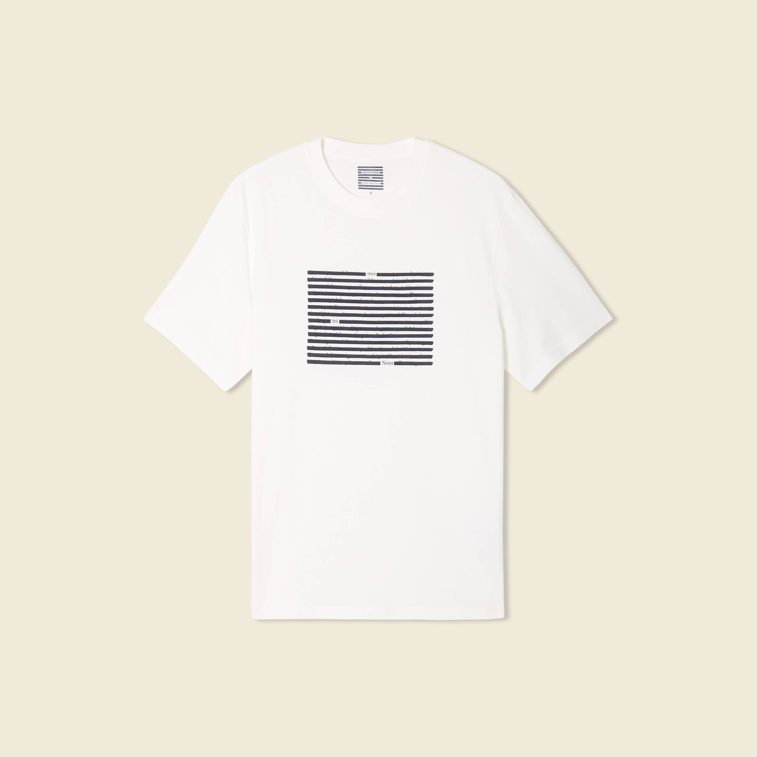 T-shirt manches courtes ecru homme