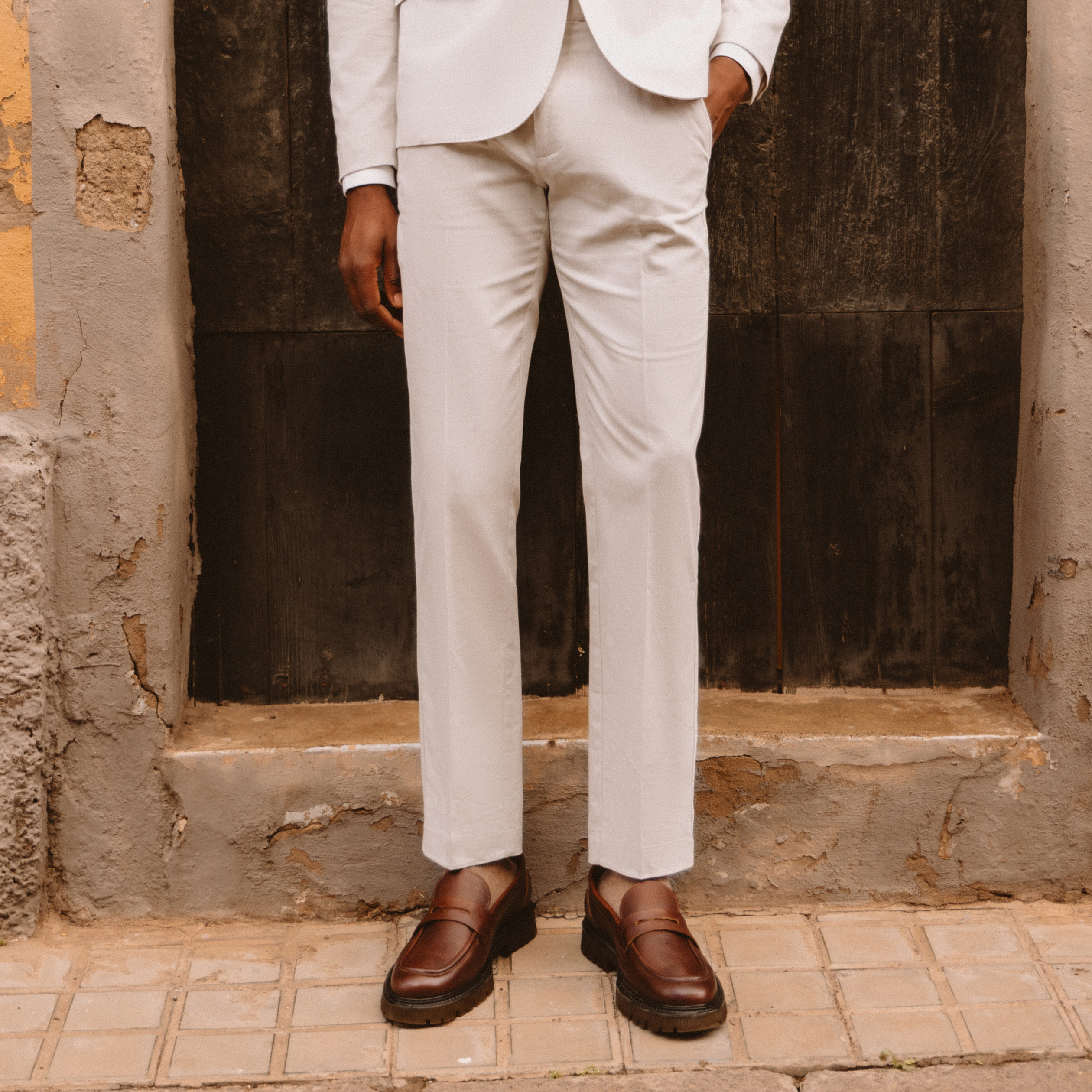 Pantalon chino sable homme