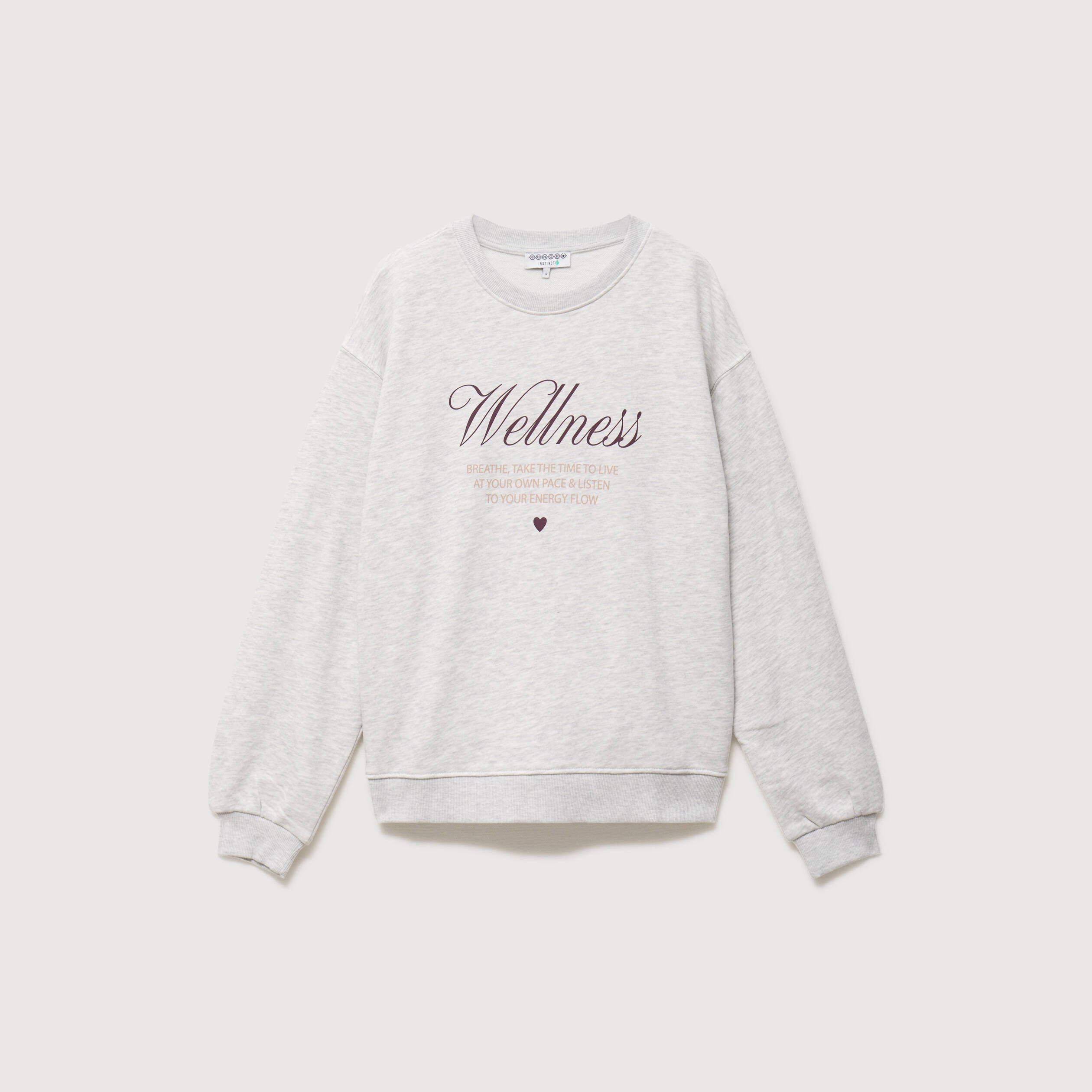 Sweat droit manches longues gris clair femme