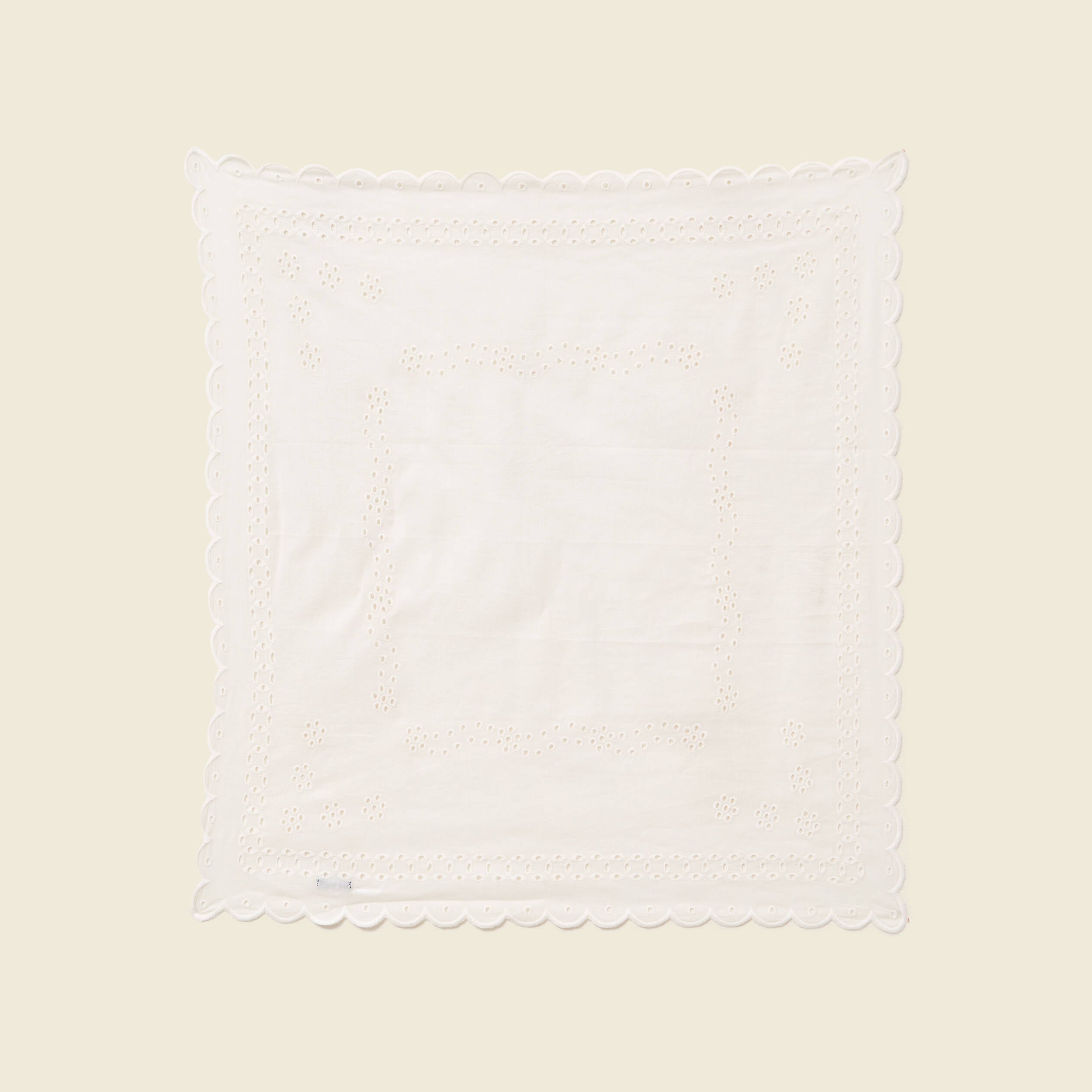 Foulard en coton avec broderie ecru femme