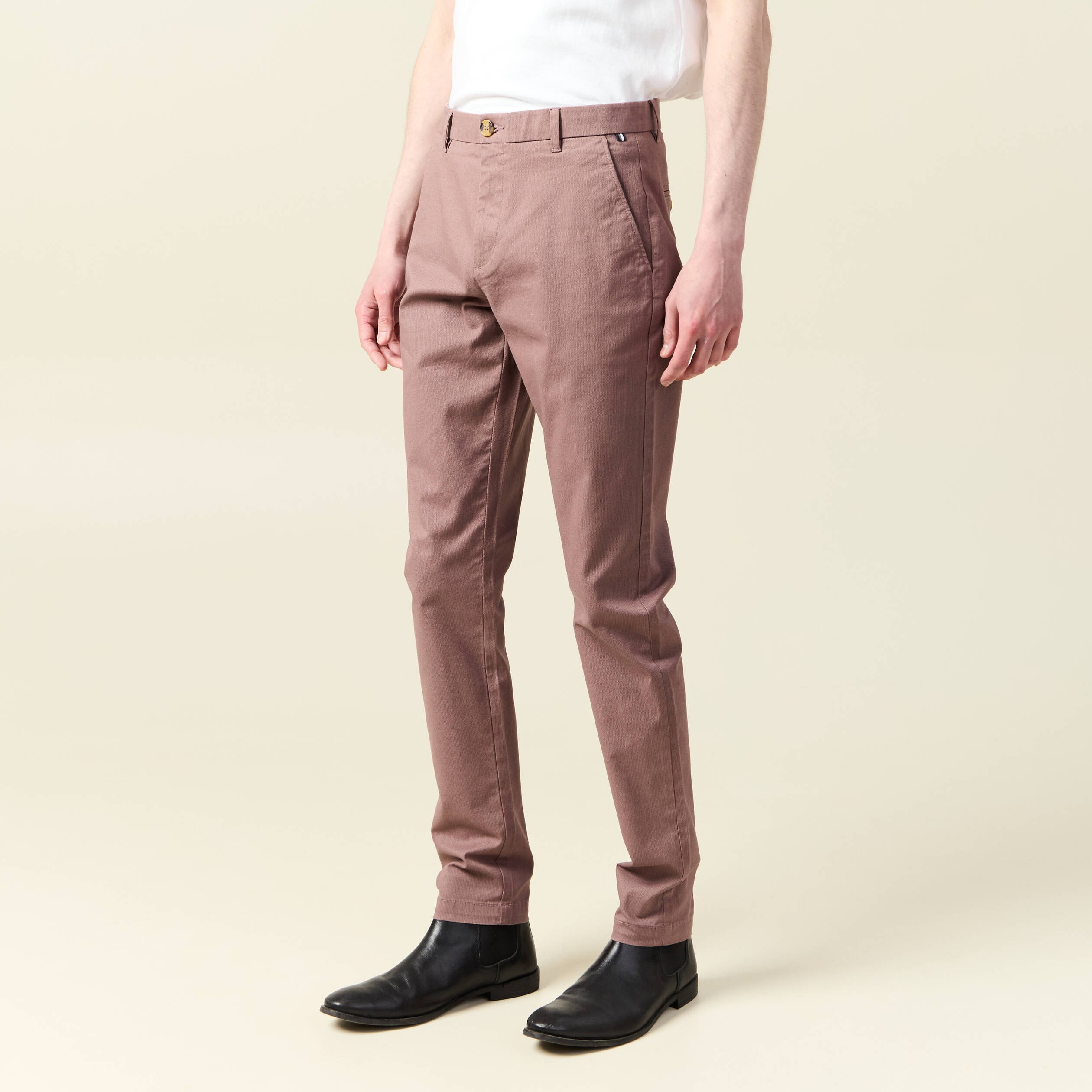 pantalon chino slim vieux rose homme Pantalon chino slim vieux rose homme