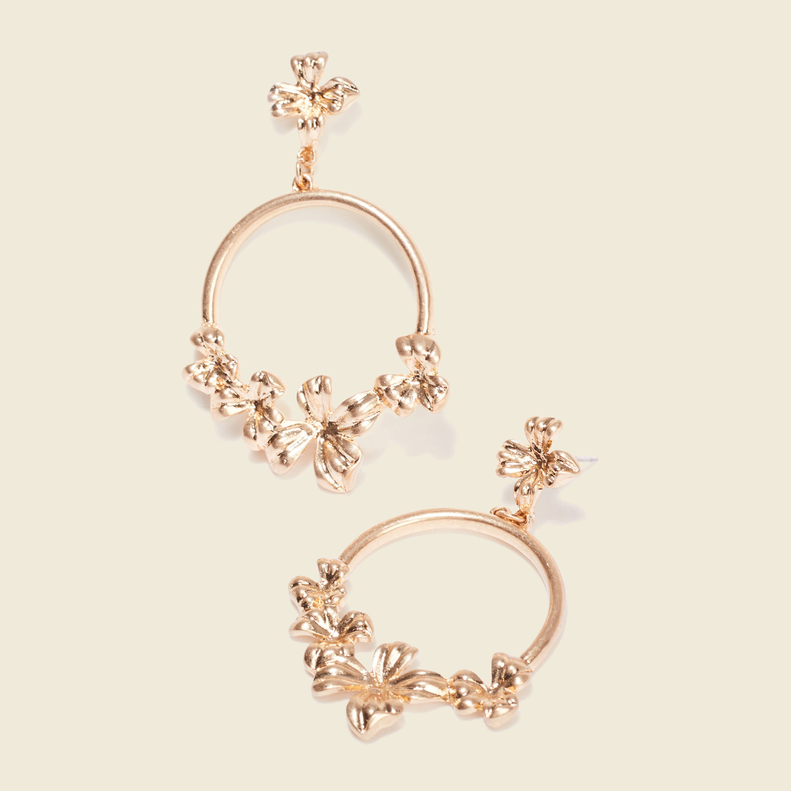 Boucles d'oreilles pendantes couleur or femme