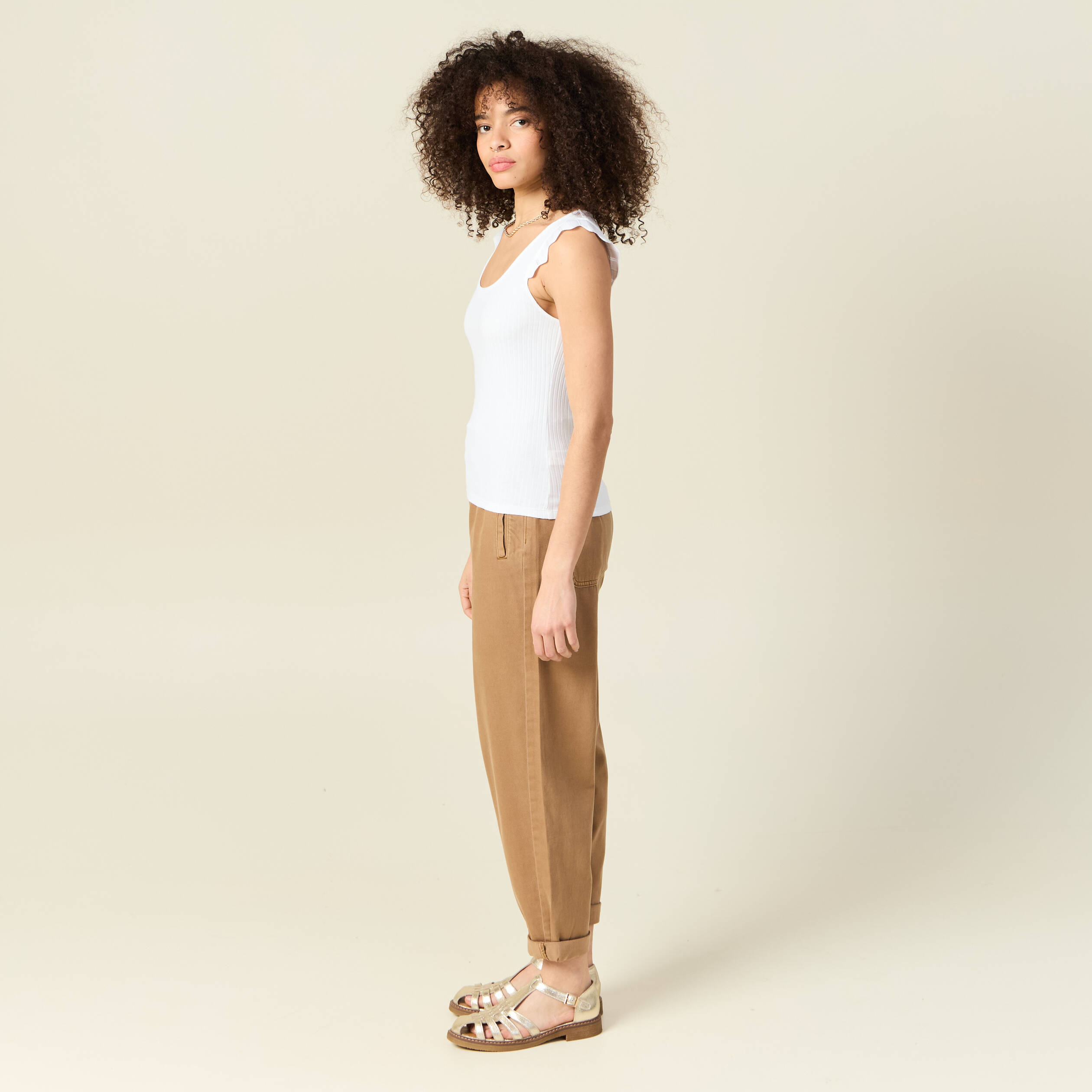 debardeur bretelles larges blanc femme Débardeur bretelles larges blanc femme