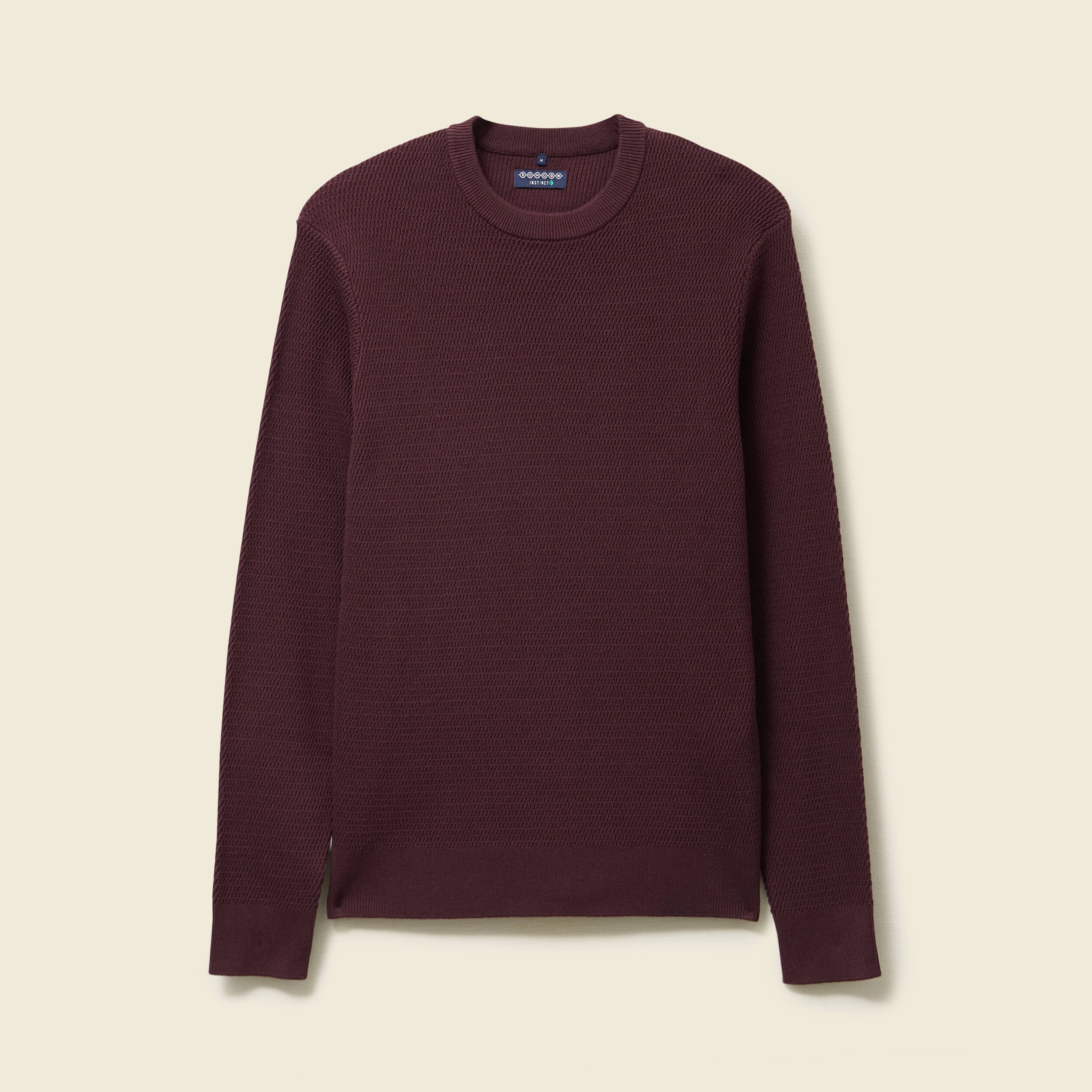 Pull droit manches longues bordeaux homme