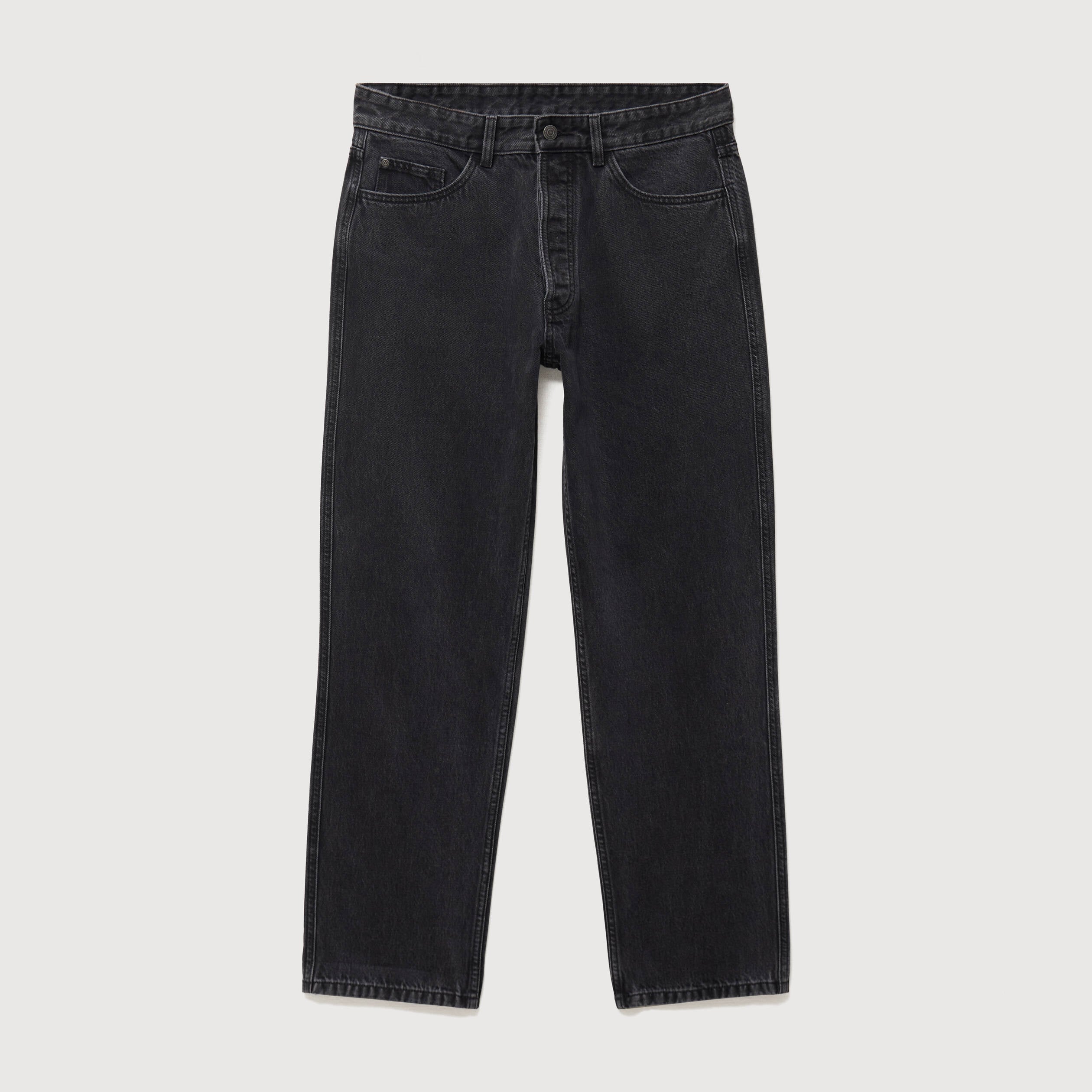 Jeans large relaxed denim noir homme