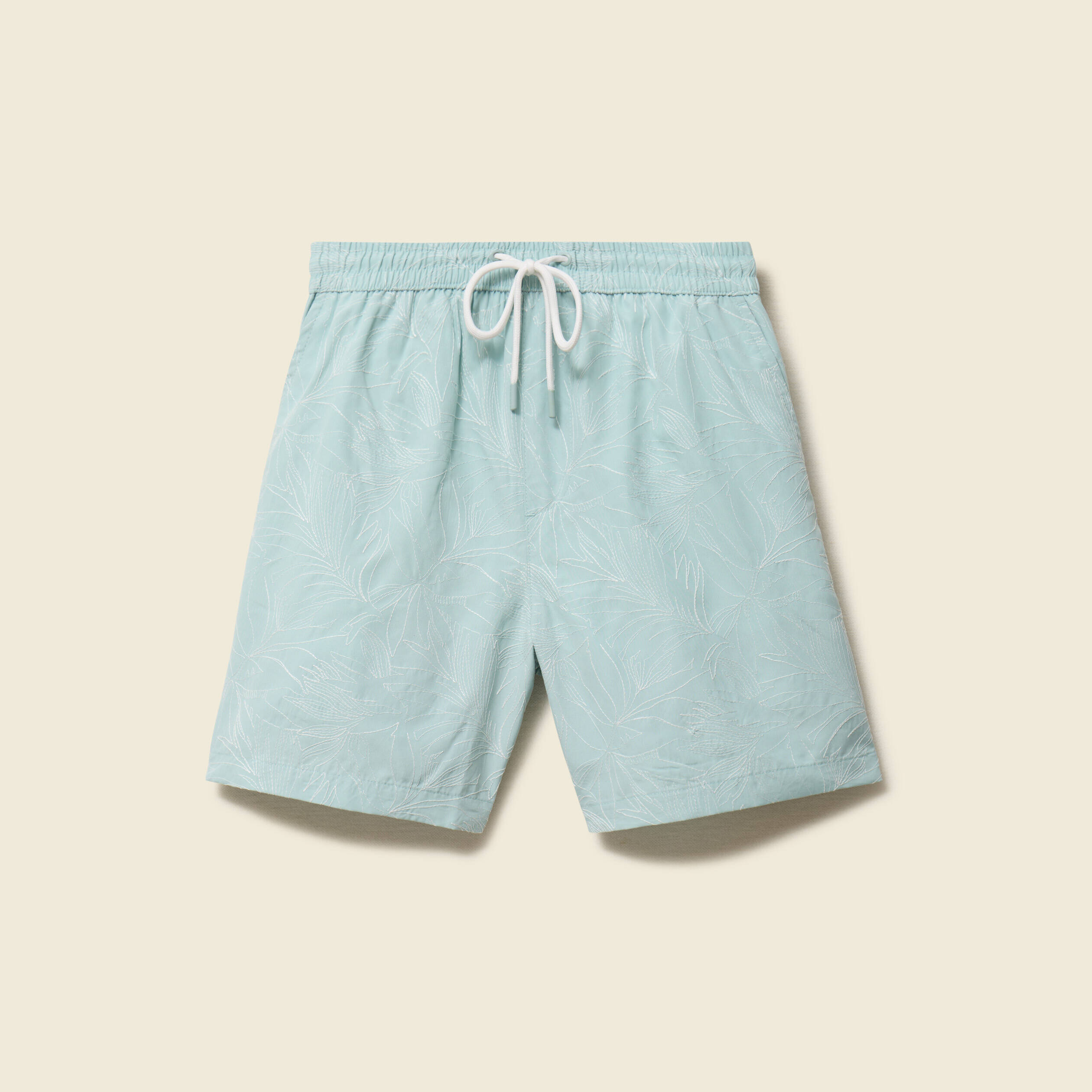 Maillot de bain avec broderie doubl&eacute; bleu gris homme