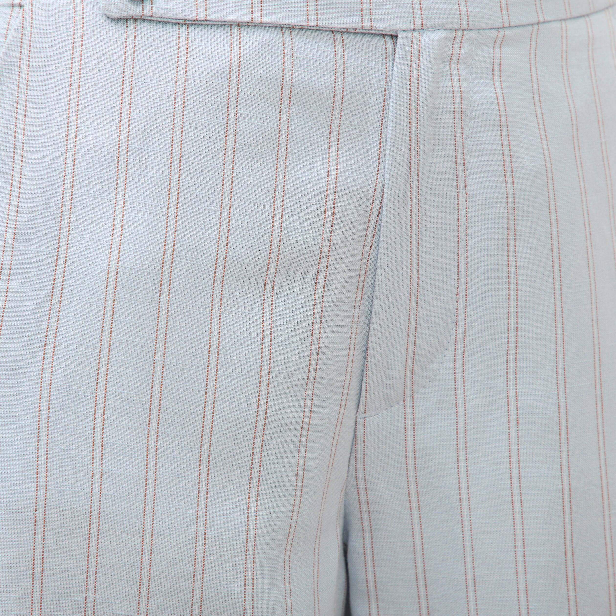 Pantalon large taille haute ceinture bleu ciel femme