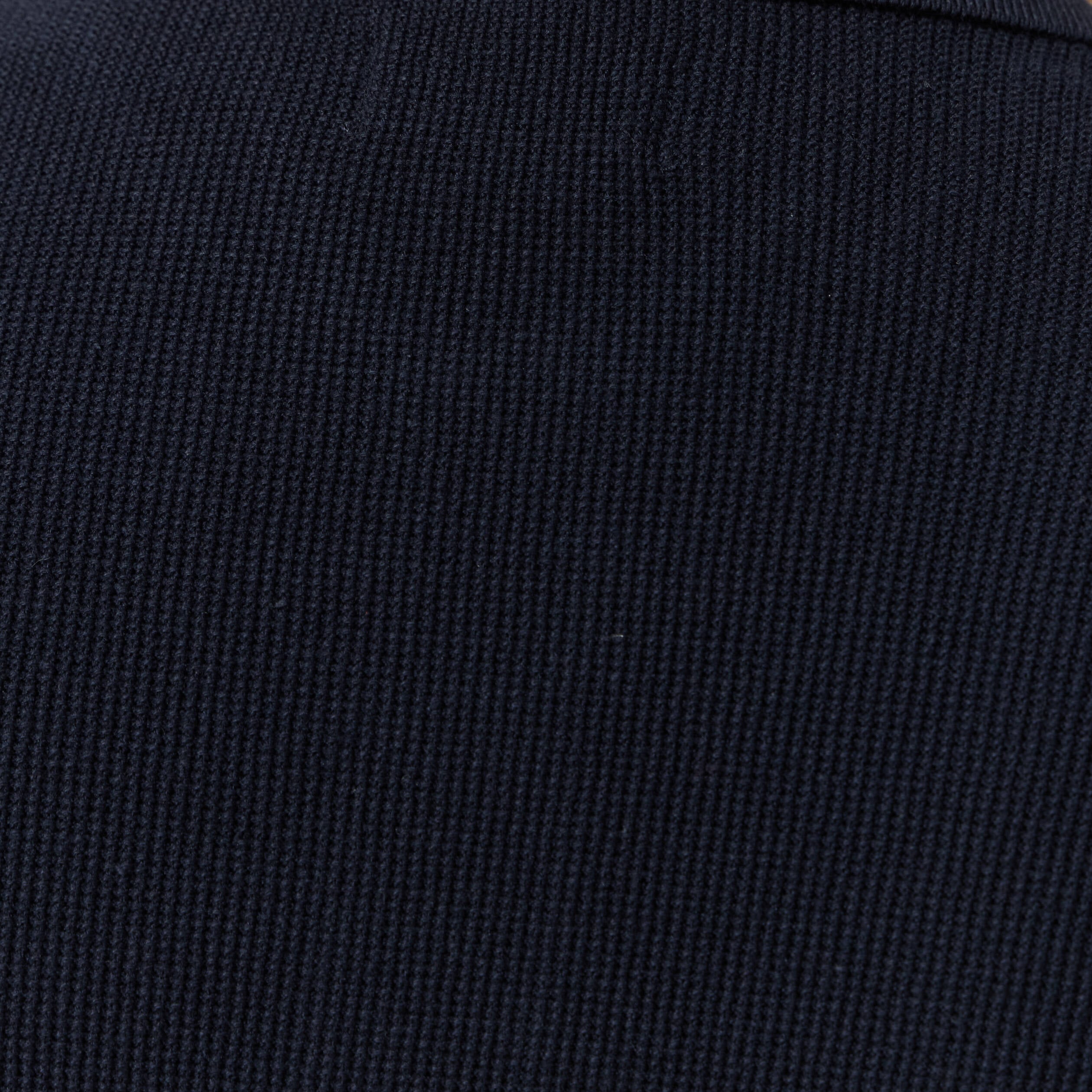 Pull droit col polo manches longues bleu marine homme