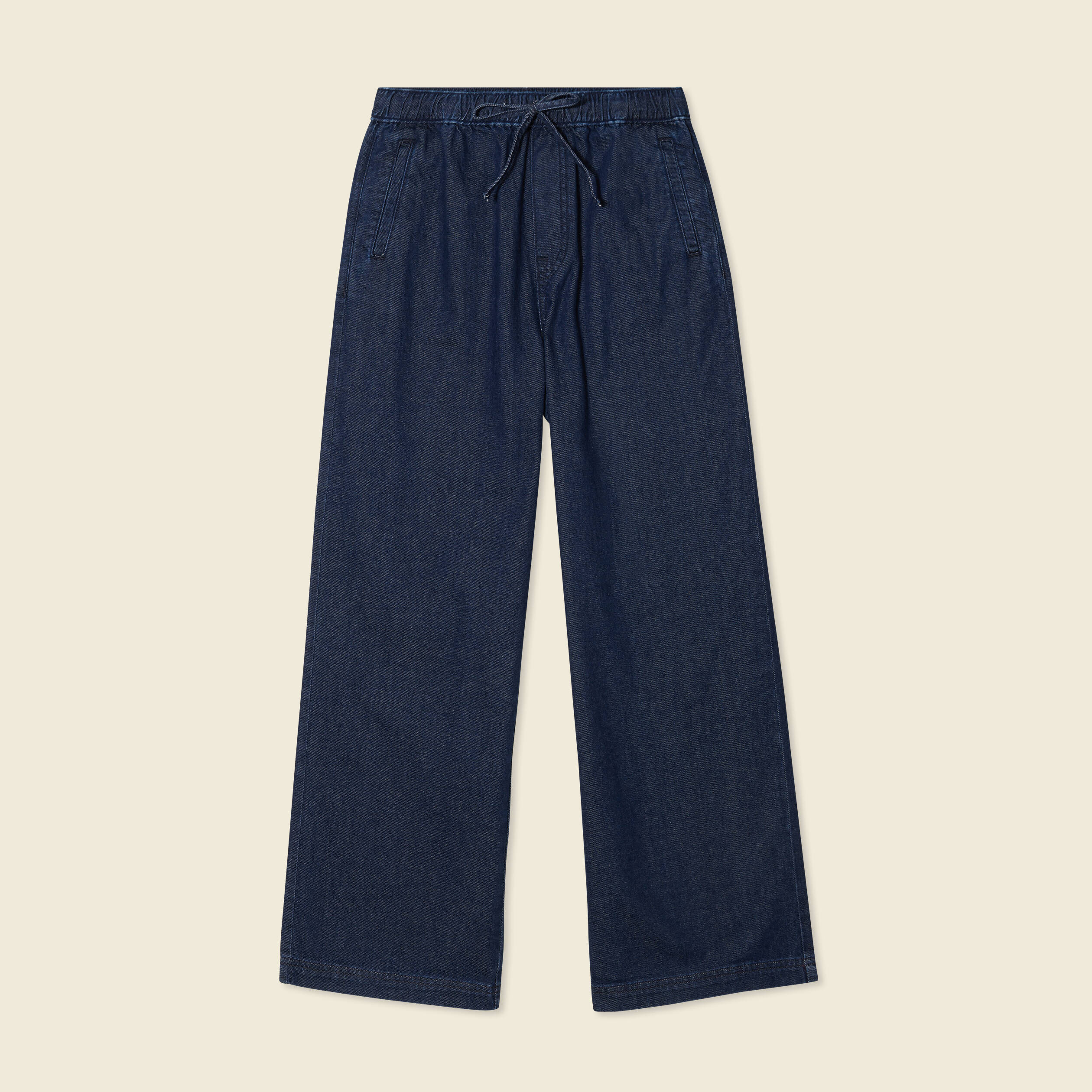 jeans jogging elastique denim brut rinse femme Jeans jogging élastiqué denim brut rinse femme