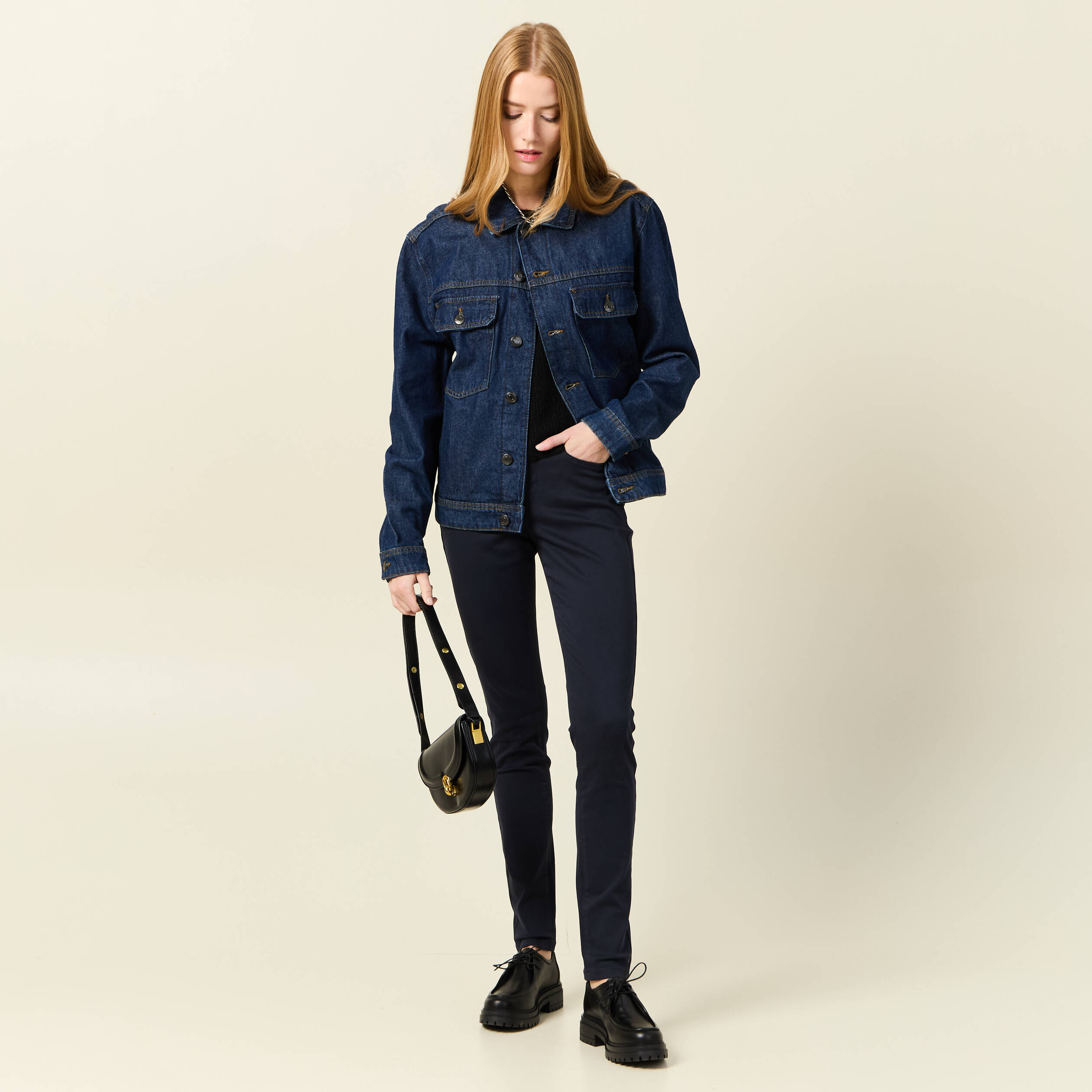 pantalon audrey skinny push up bleu marine femme Pantalon Audrey - skinny push up bleu marine femme