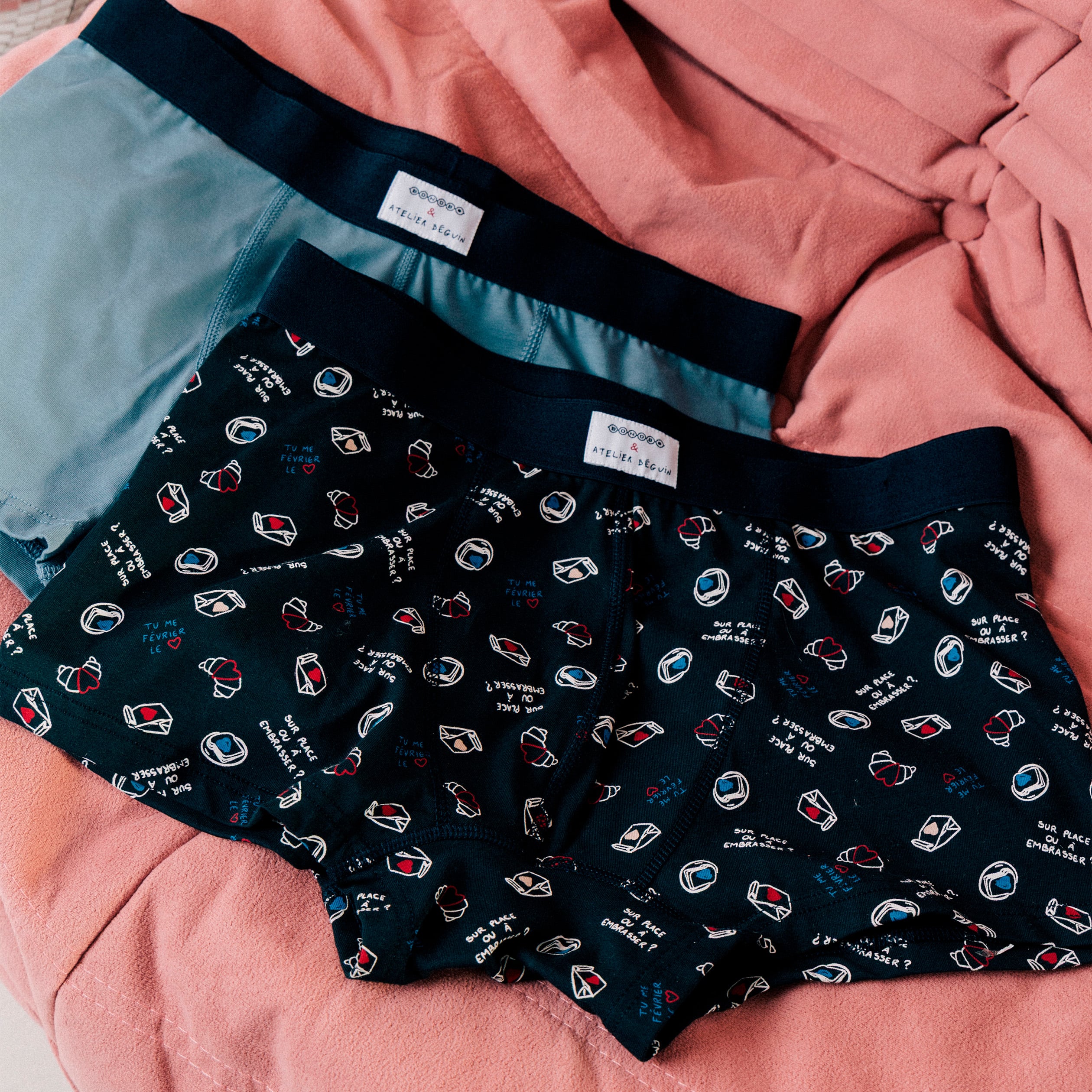 Lot de 2 boxers bleu marine homme