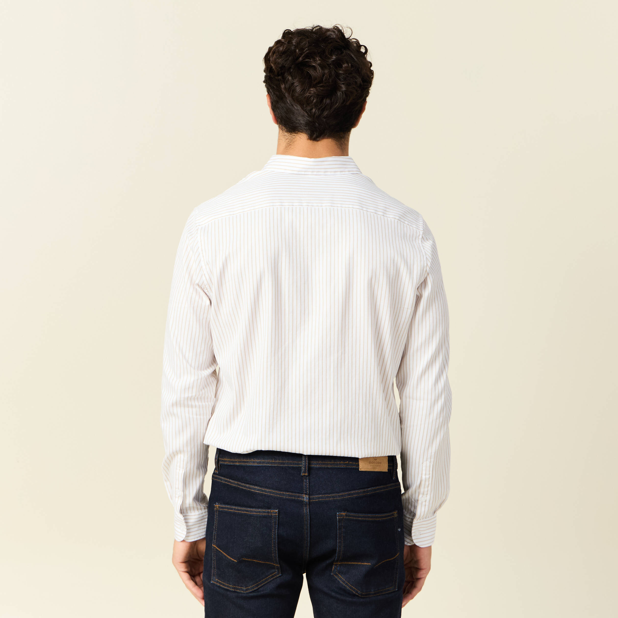 chemise manches longues beige homme Chemise manches longues beige homme