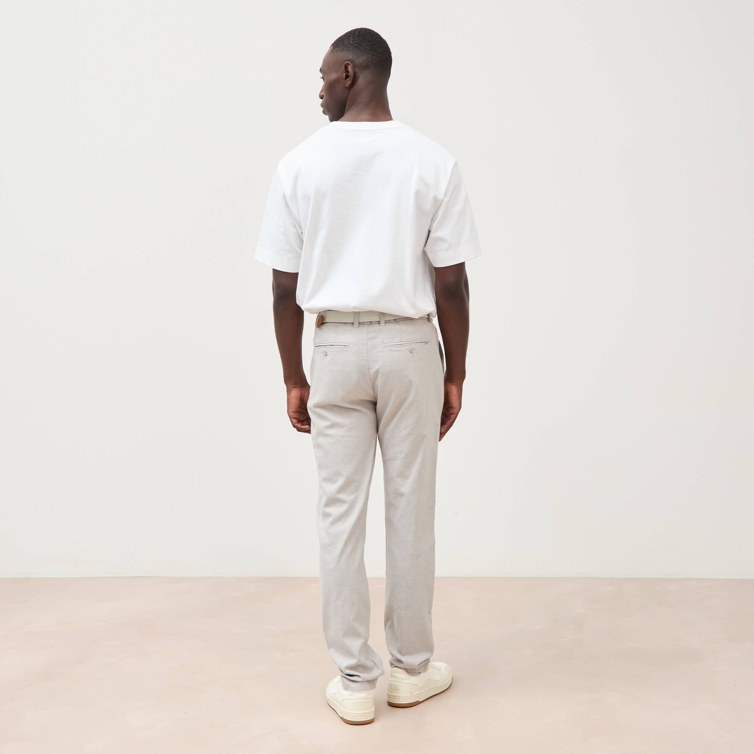 Chino coupe droite longueur 32 gris homme
