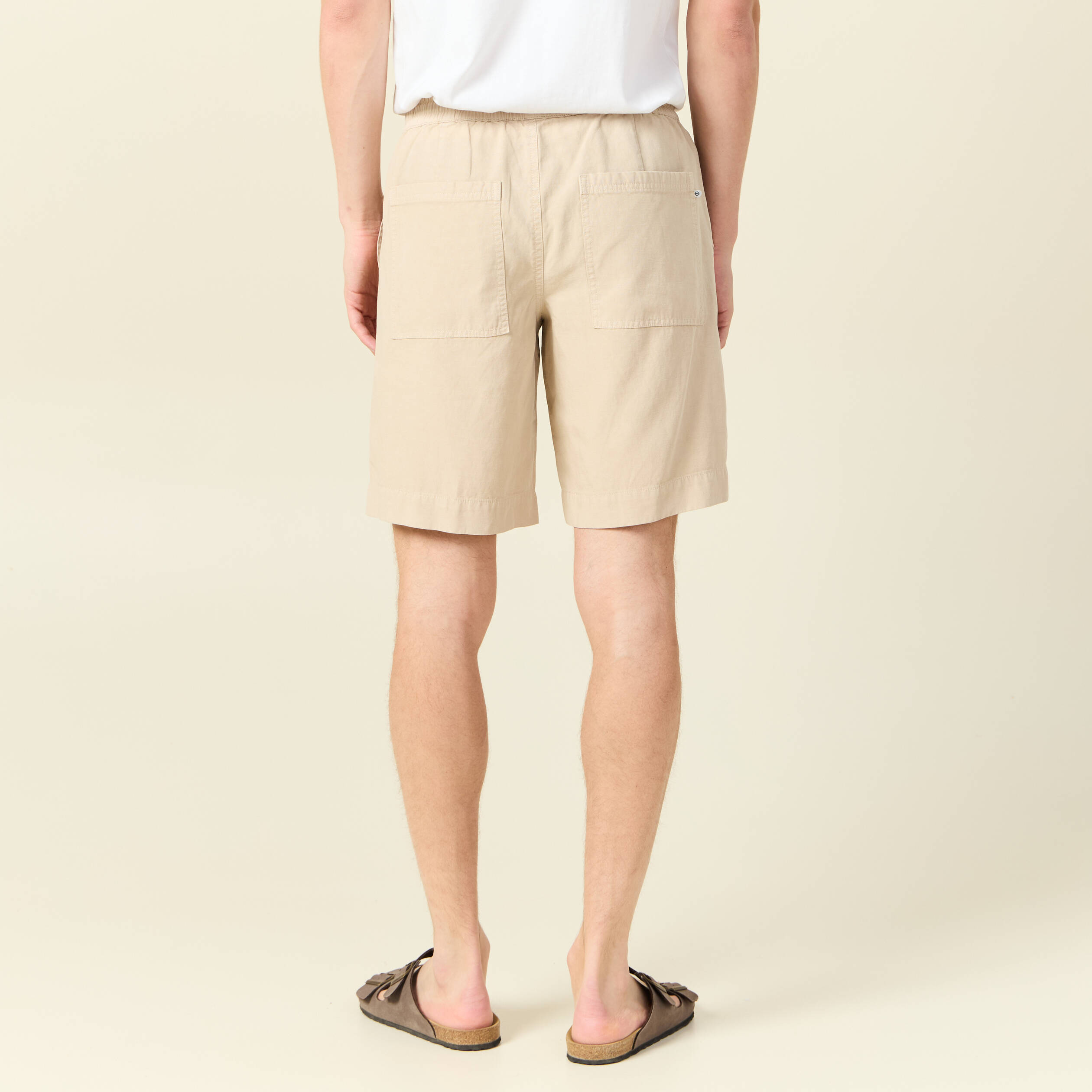 short droit a coulisse sable homme Short droit à coulisse sable homme