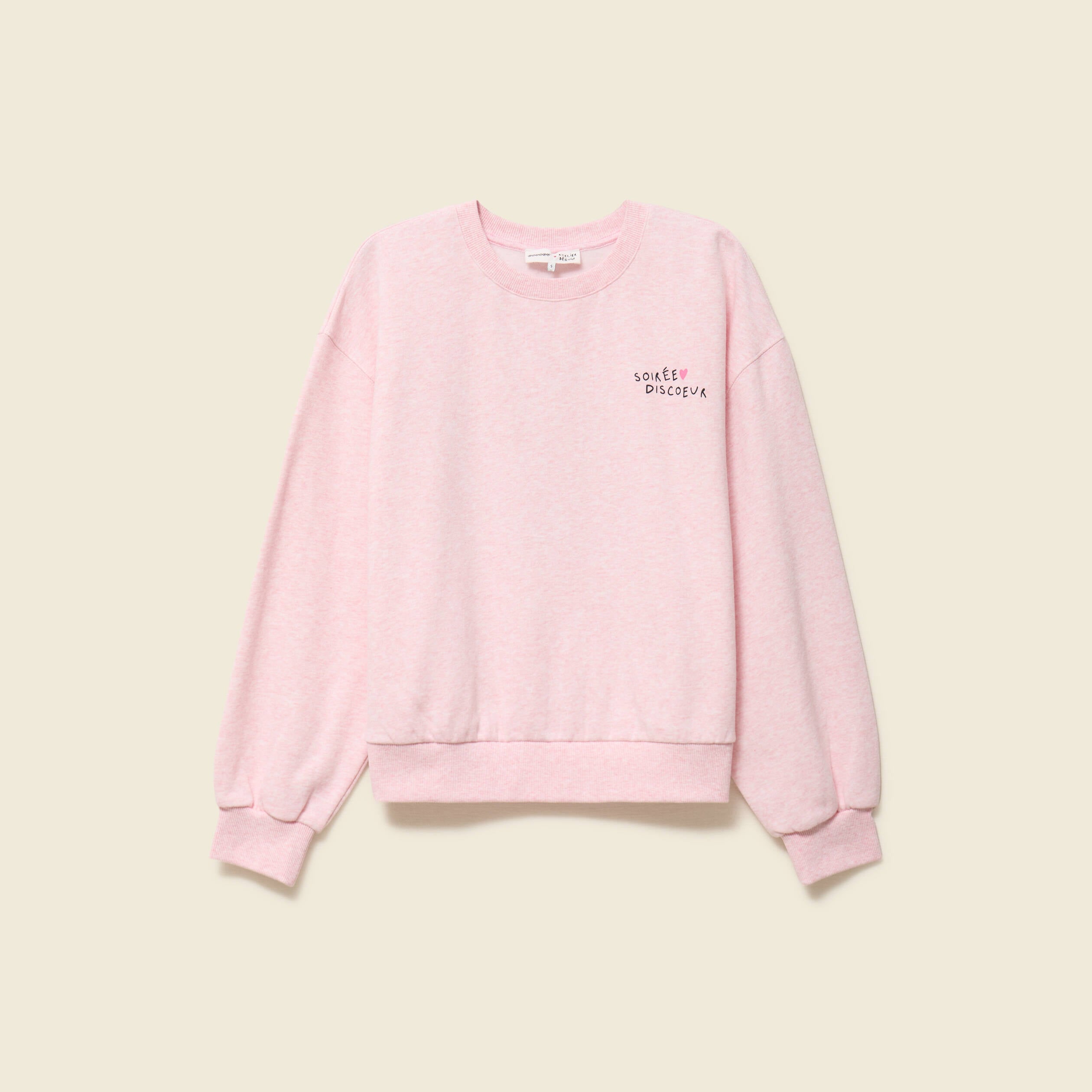Sweat Atelier Beguin x Bonobo rose poudr&eacute;e femme