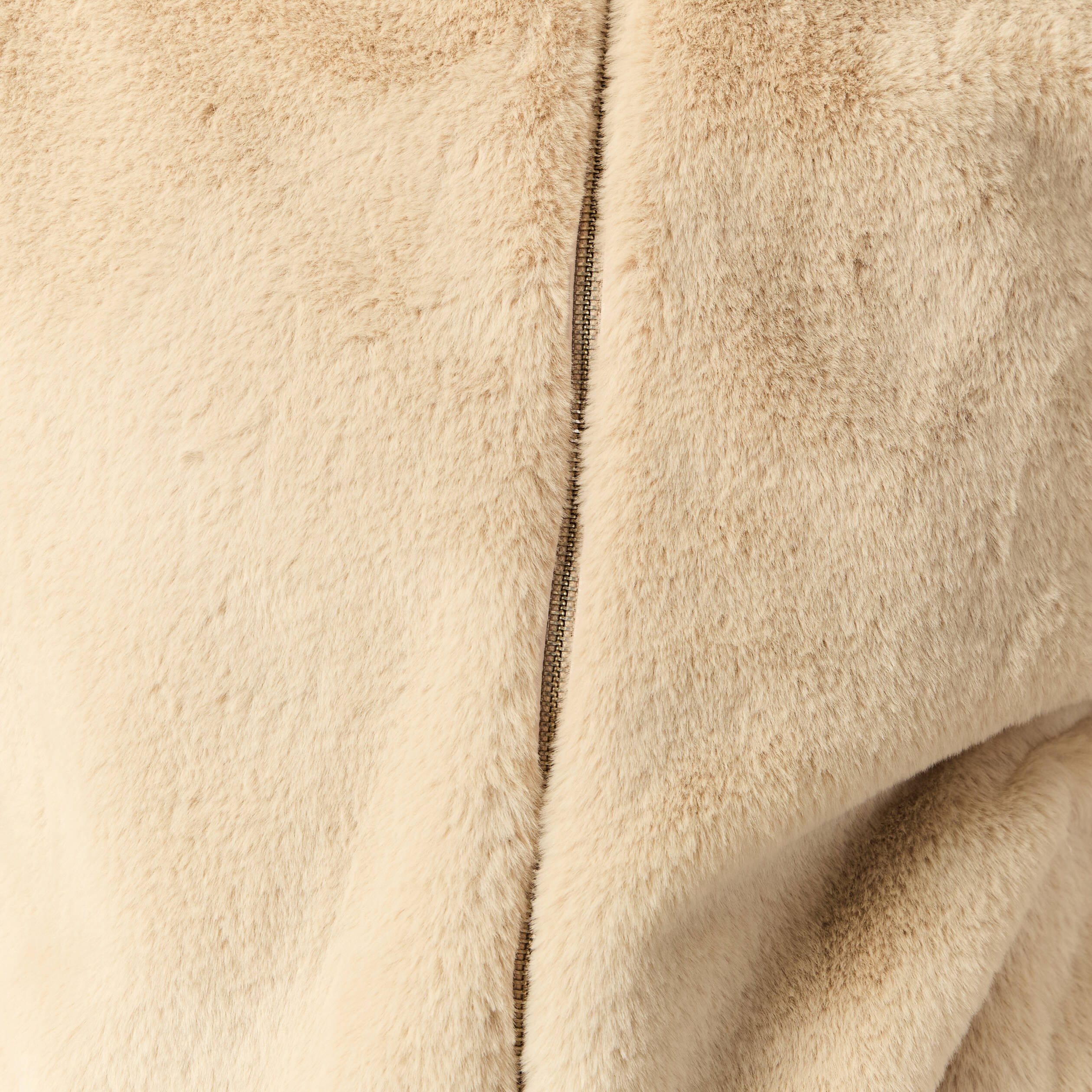 Veste droite courte col montant beige femme