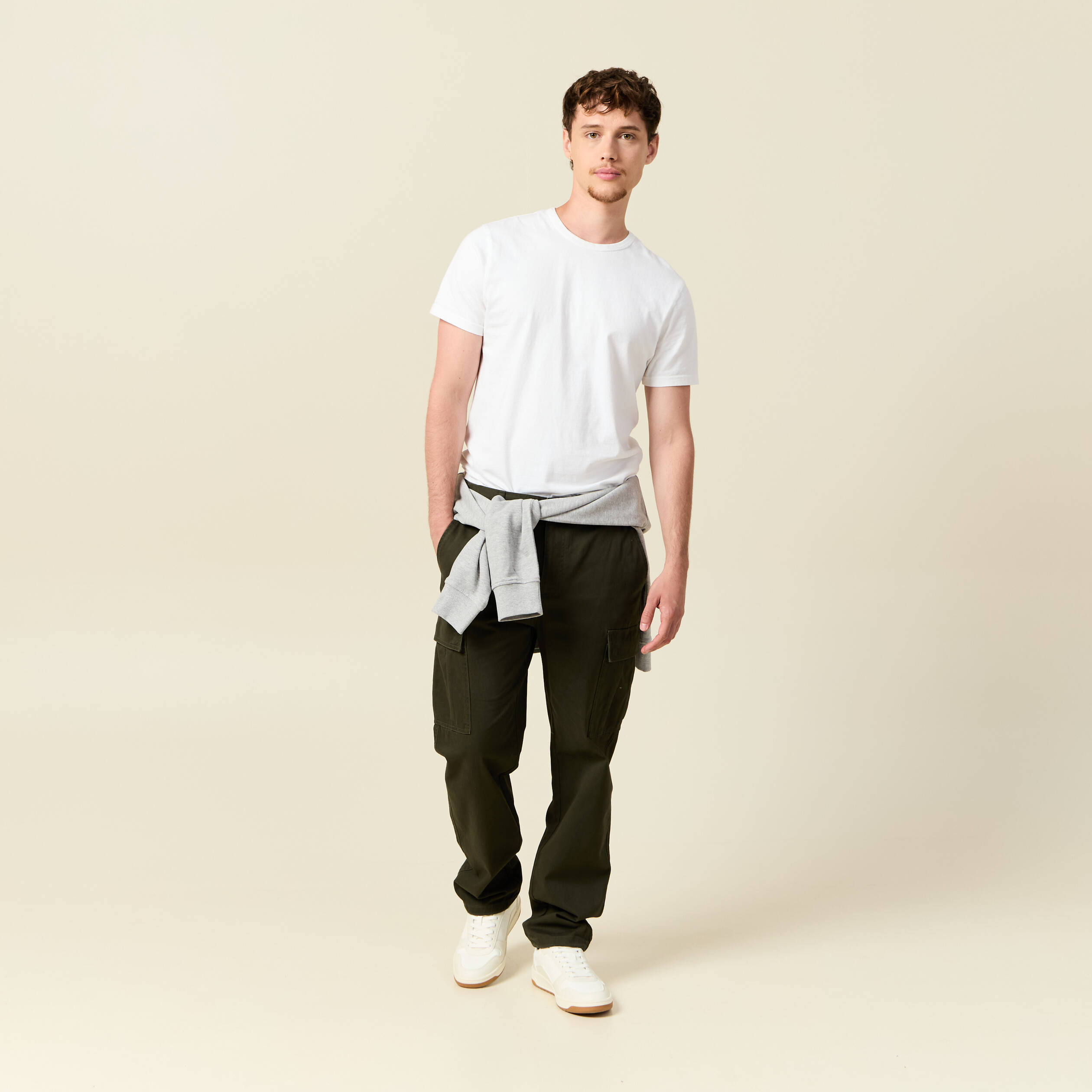 Cargo coupe battle en coton vert kaki homme