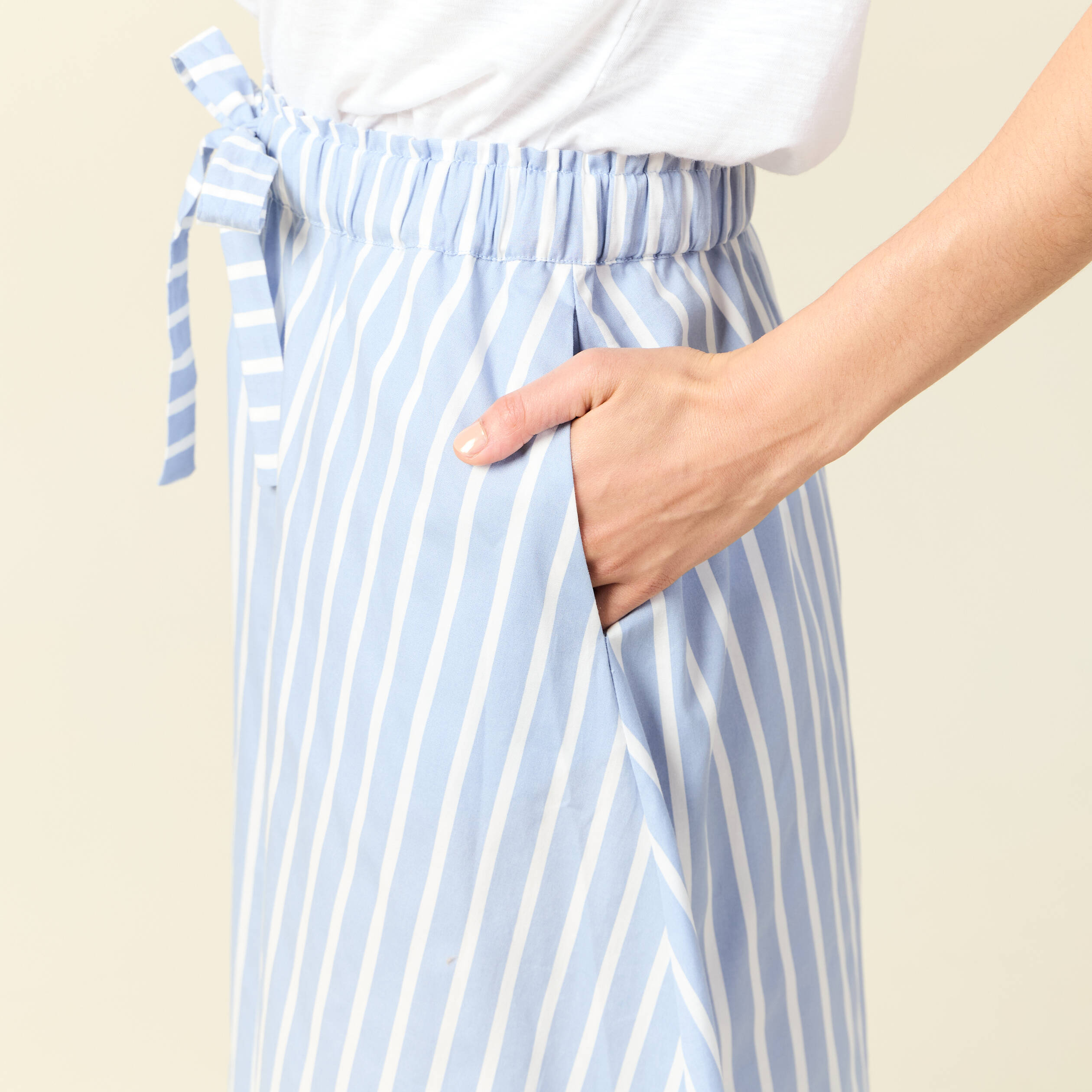 jupe longue evasee en coton bleu ciel femme Jupe longue évasée en coton bleu ciel femme