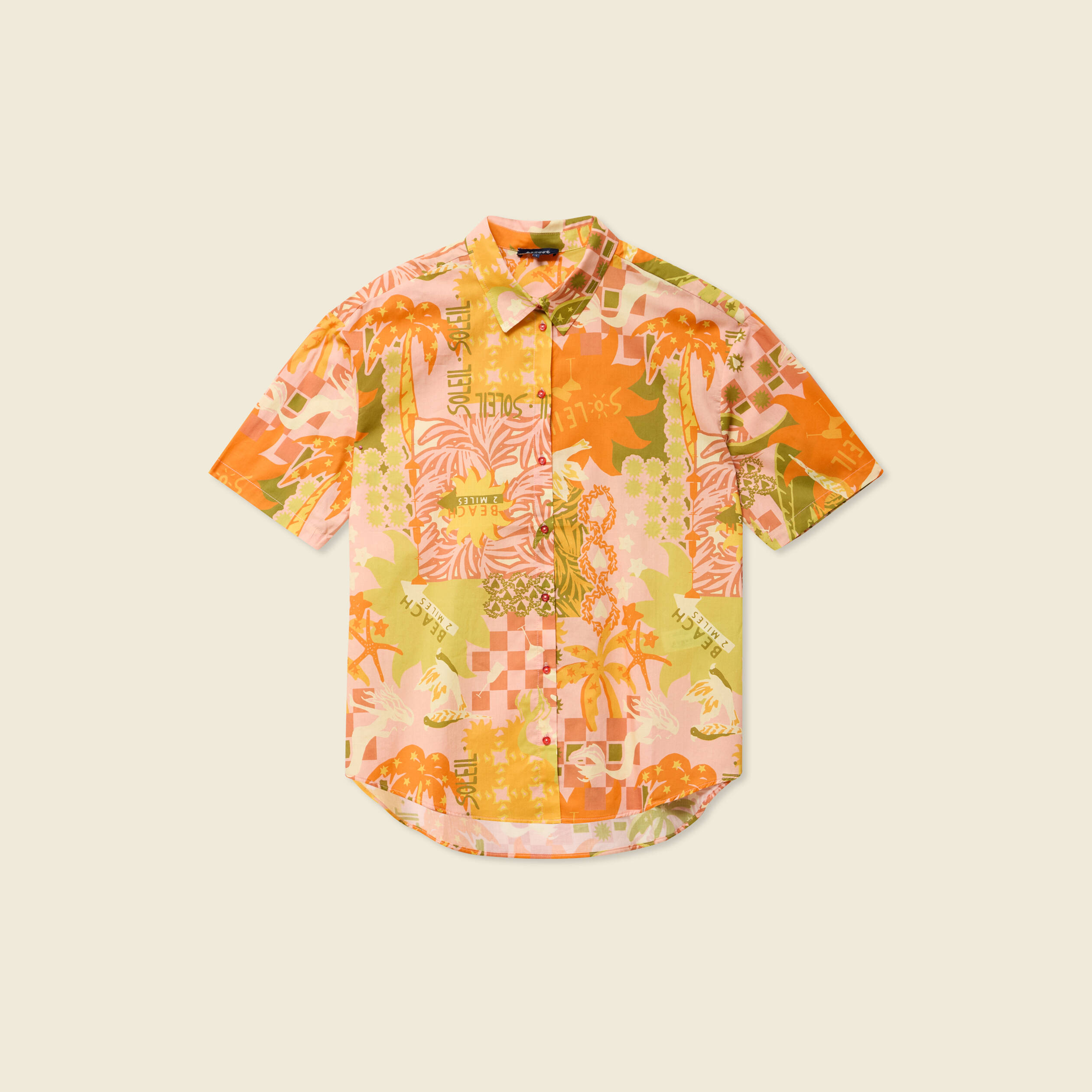 chemise manches courtes orange corail femme Chemise manches courtes orange corail femme