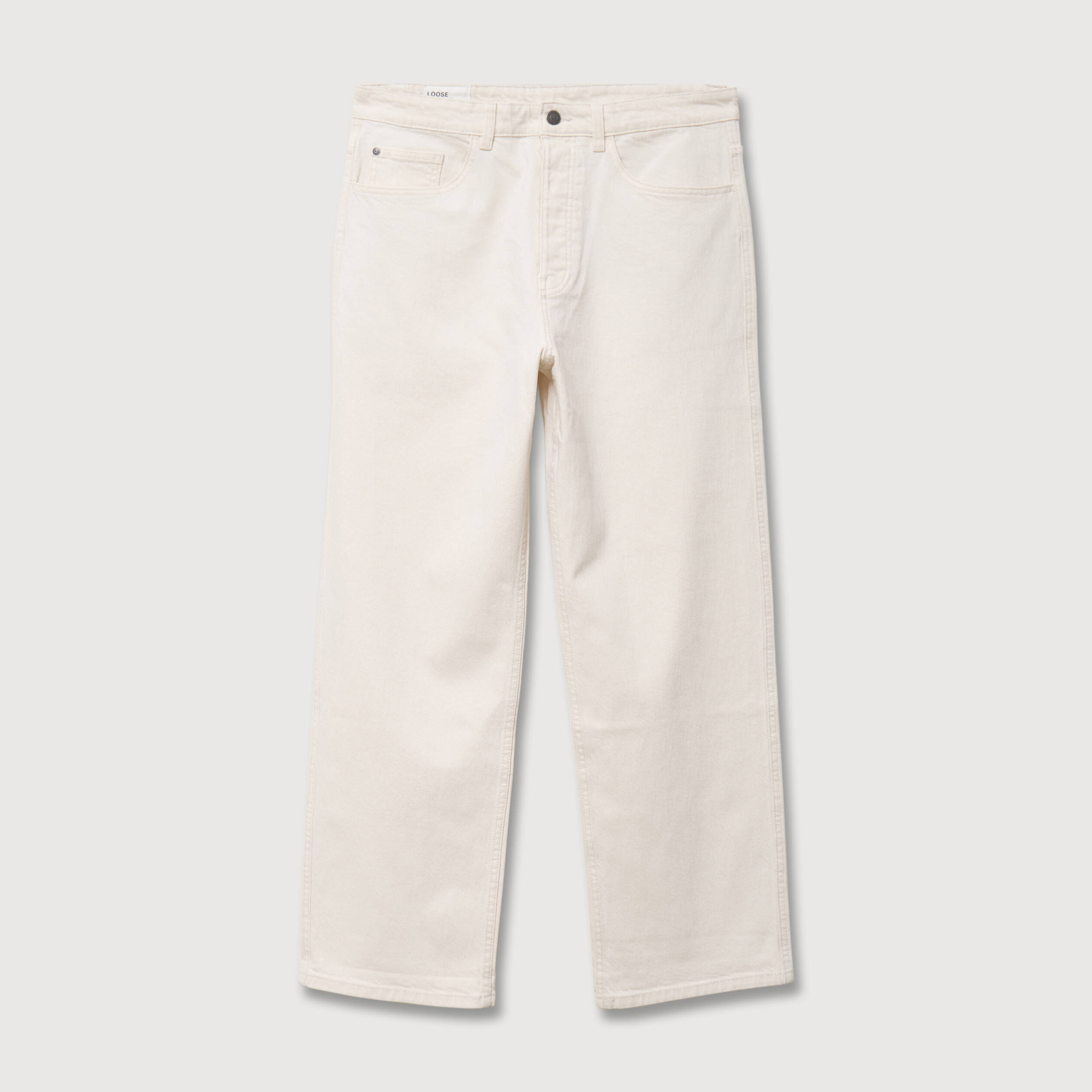 Jeans large 5 poches longueur 32 ecru homme
